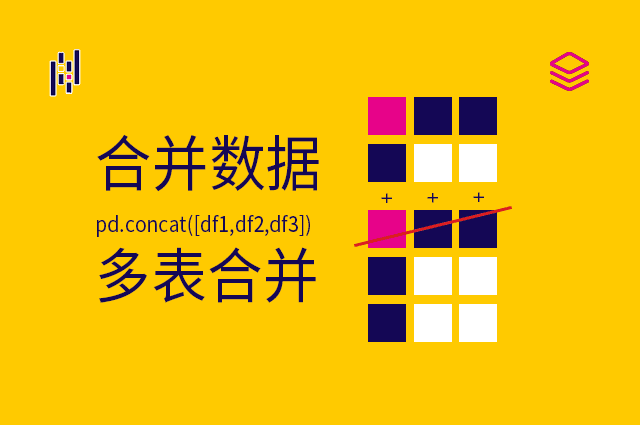 合并数据 - pd.concat([df1,df2,df3]) - 多表合并