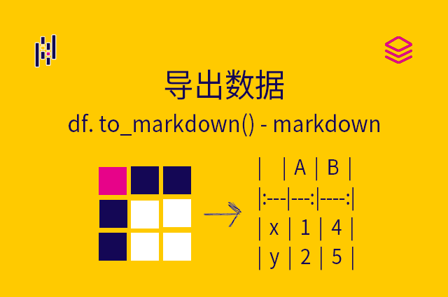 导出数据 - df. to_markdown() - markdown
