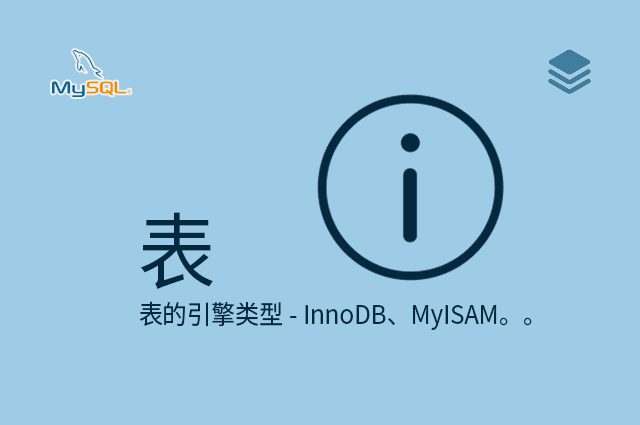 表 - 表的引擎类型 - InnoDB、MyISAM。。