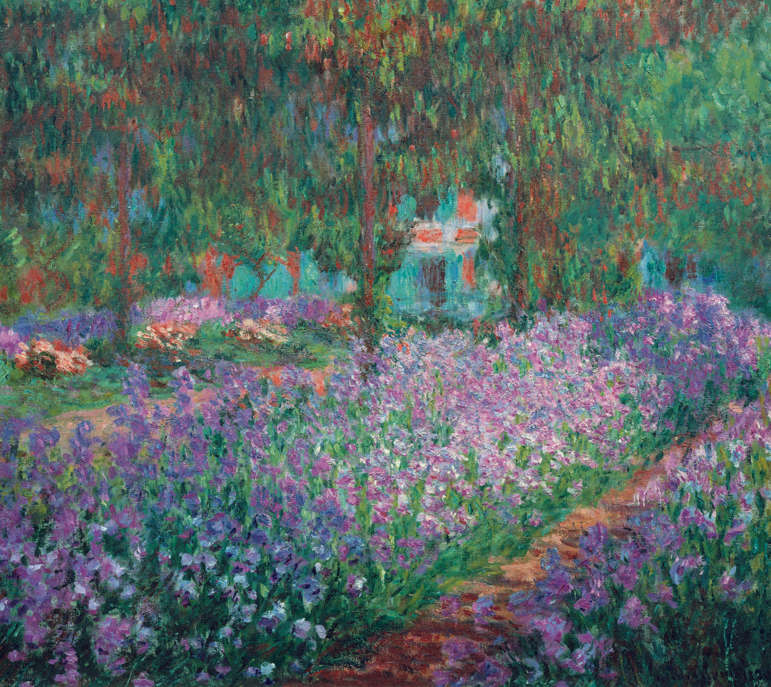 花卉画 - 莫奈的蓝铃花花园 - 蓝铃花海间的自然景致 