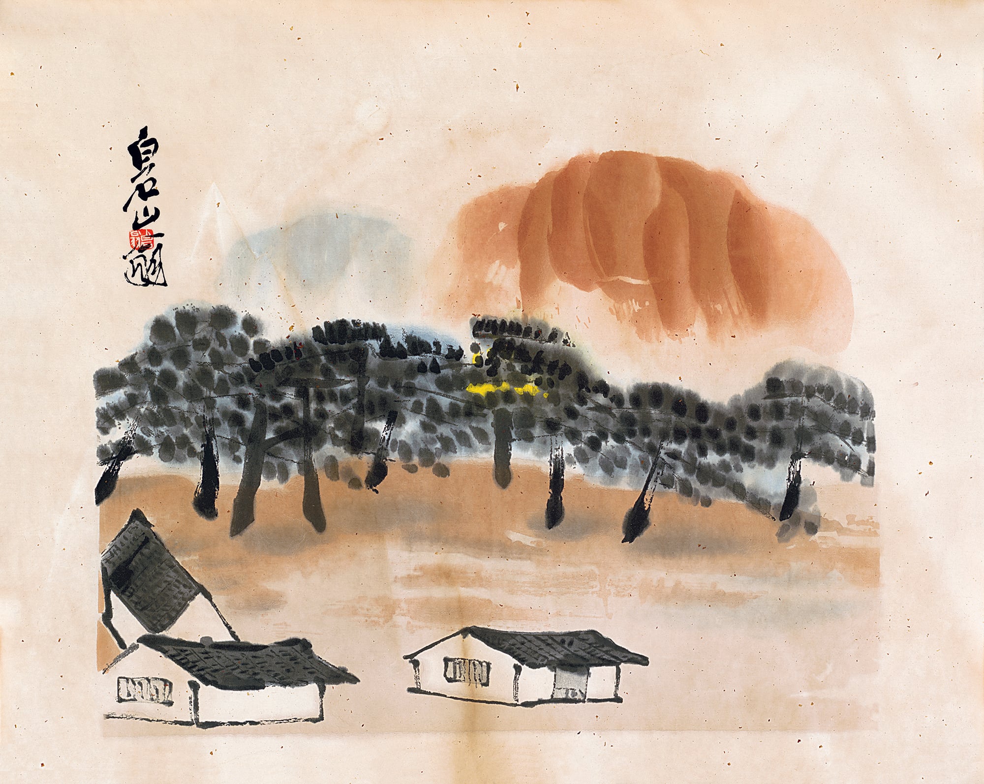 山水画 - 无题 - 绘林间屋舍山林景致 