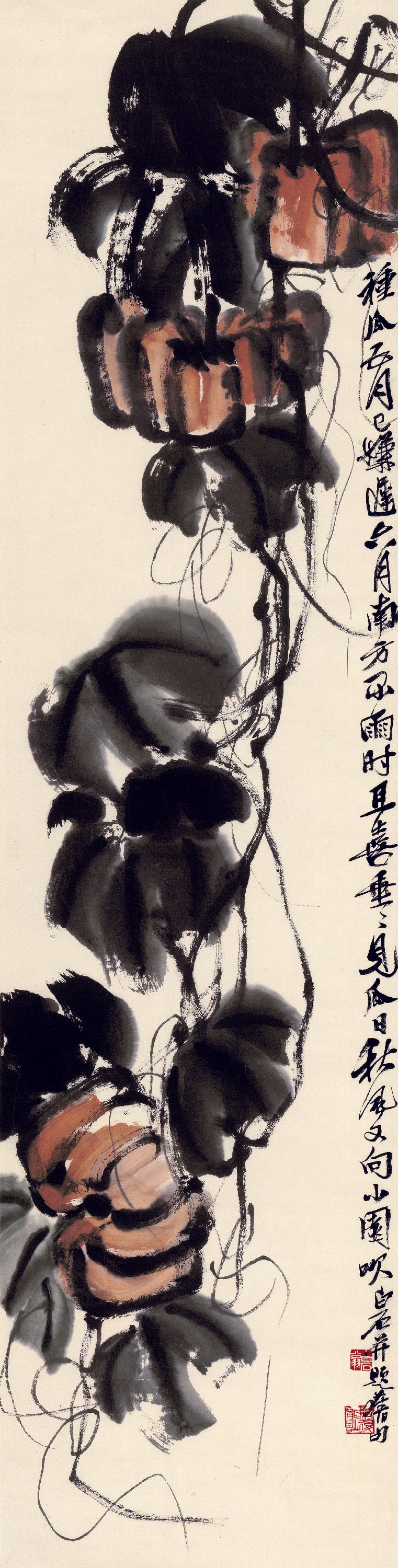 蔬果画 - 未知 - 水墨绘就瓜藤灵动之态 