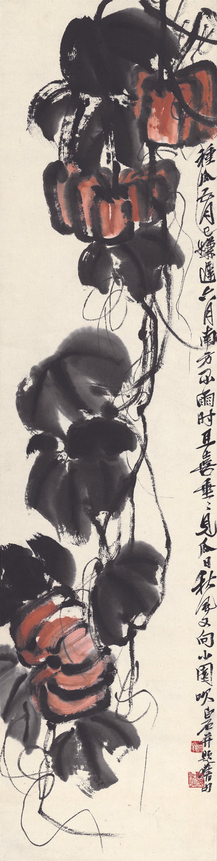 蔬果画 - 未知 - 墨绘蔬果藤蔓展韵味 