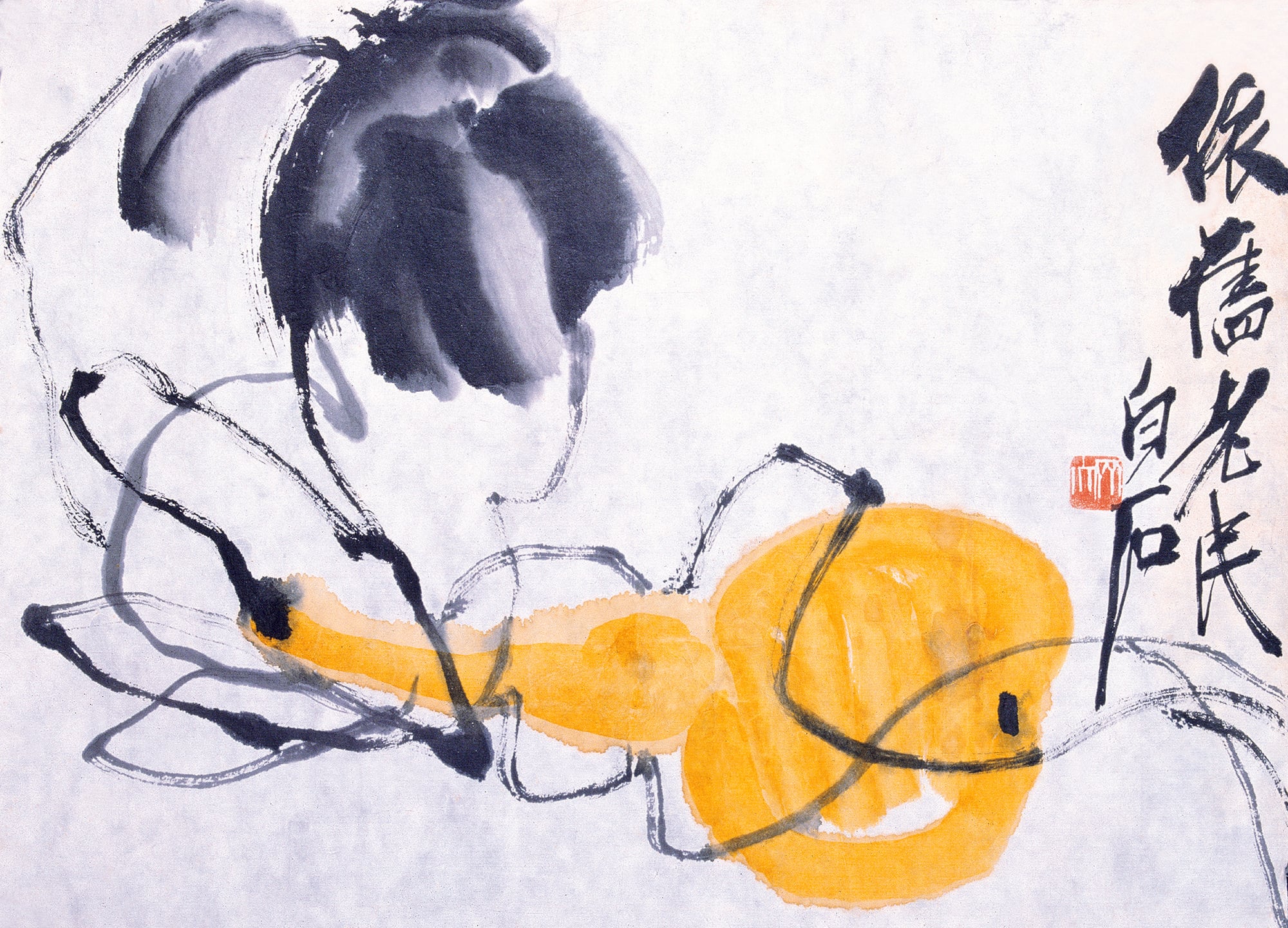 蔬果画 - 葫芦图 - 水墨绘就灵动葫芦形象 