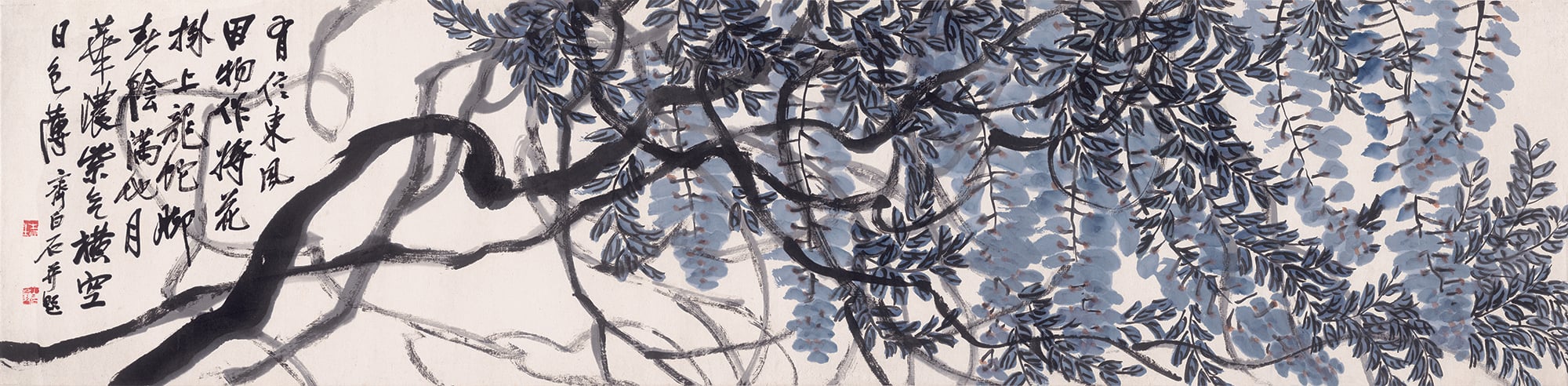 花鸟画 - 紫藤图 - 绘紫藤枝蔓繁花之景 