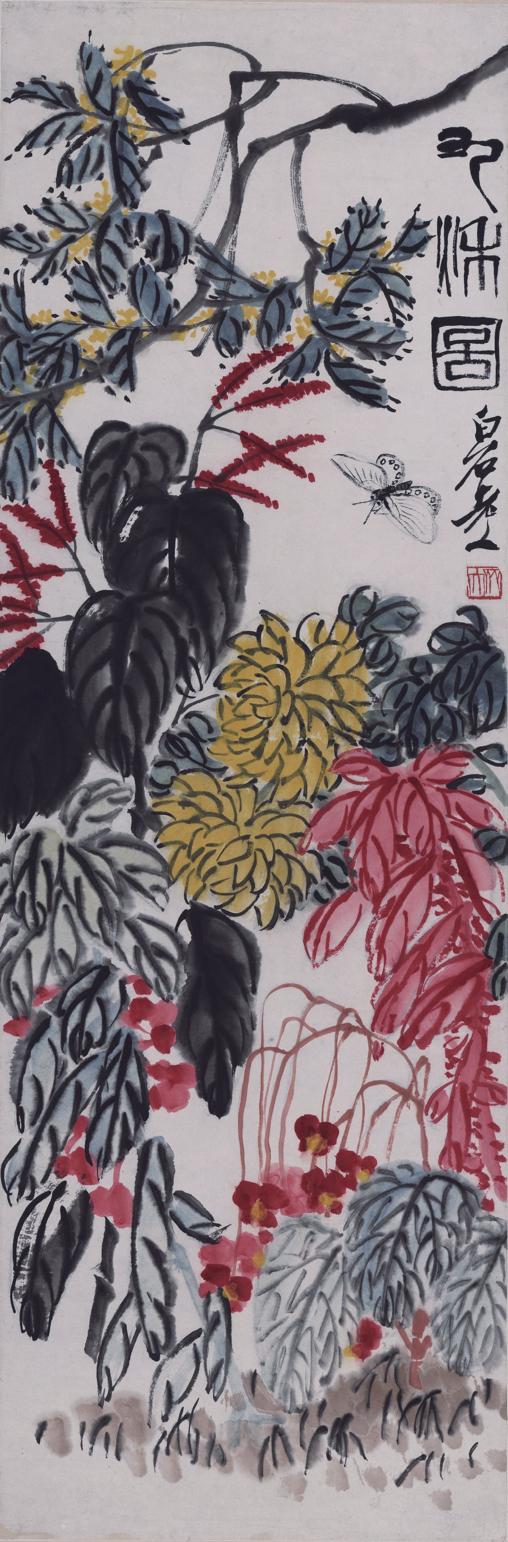 花鸟画 - 未知 - 花卉与蝶绘就自然景致 