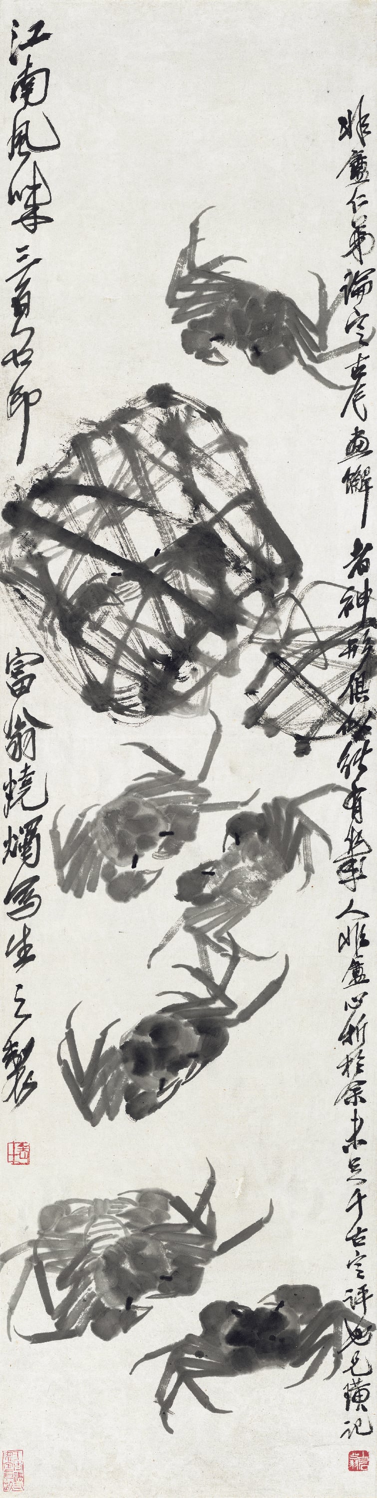 虫鱼画 - 江南风味 - 墨绘螃蟹展现水乡韵 