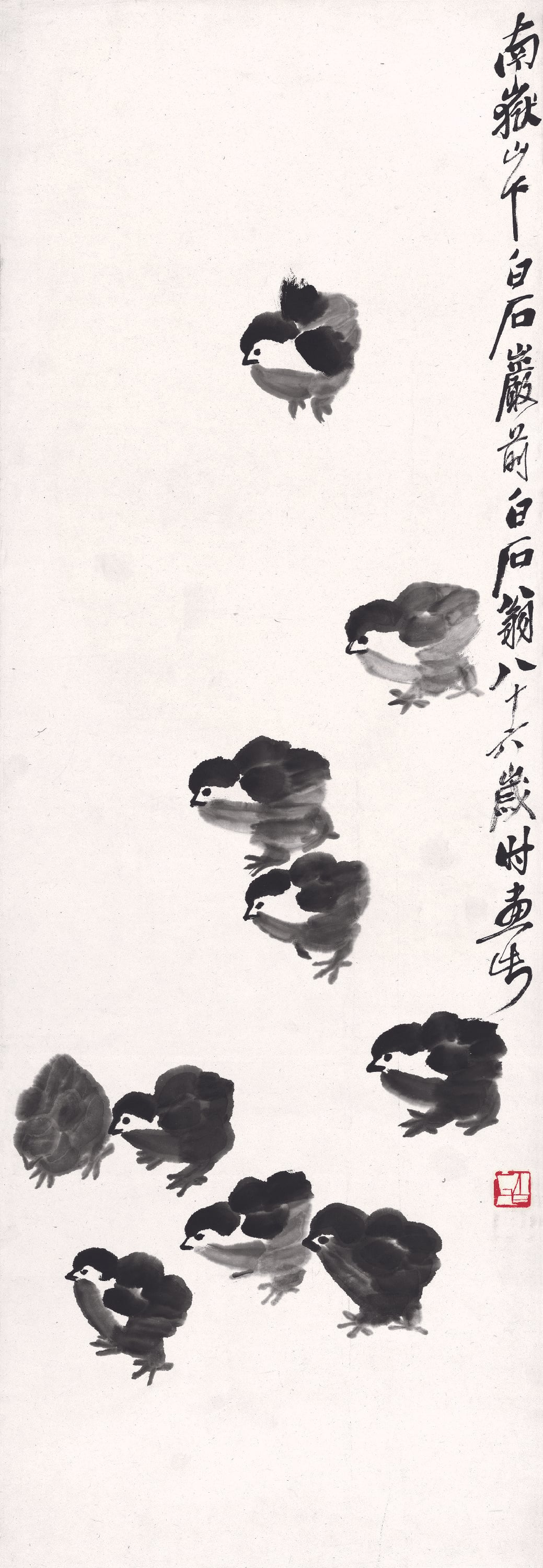 花鸟画 - 群雏 - 墨绘群雏显灵动之态 