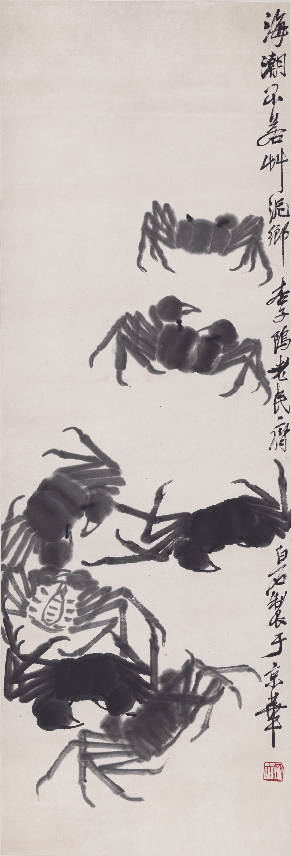 虫鱼画 - 未知 - 墨绘螃蟹姿态生动活泼 