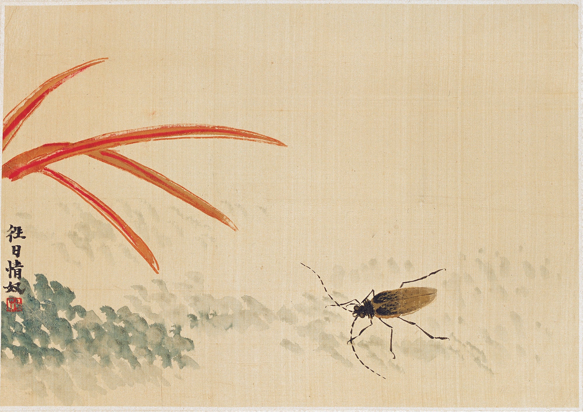 虫鱼画 - 未知 - 画中昆虫伴植物而生 