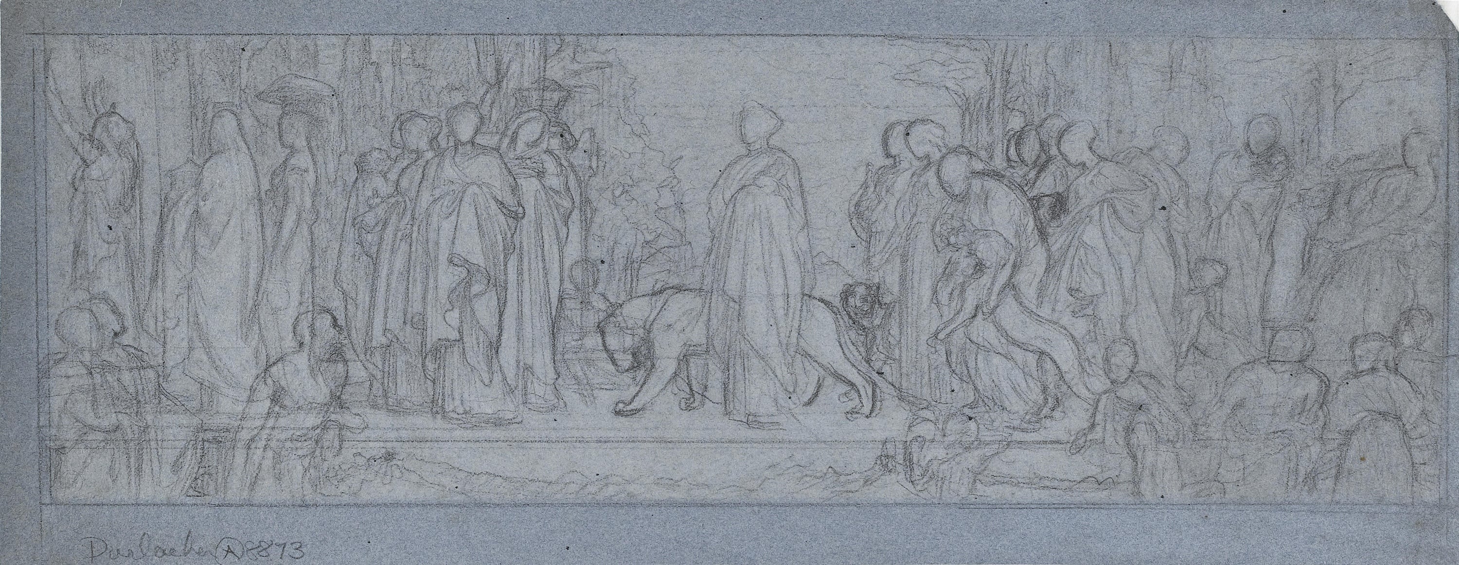 其他 - 无明确名字 - 人物众多的场景素描 