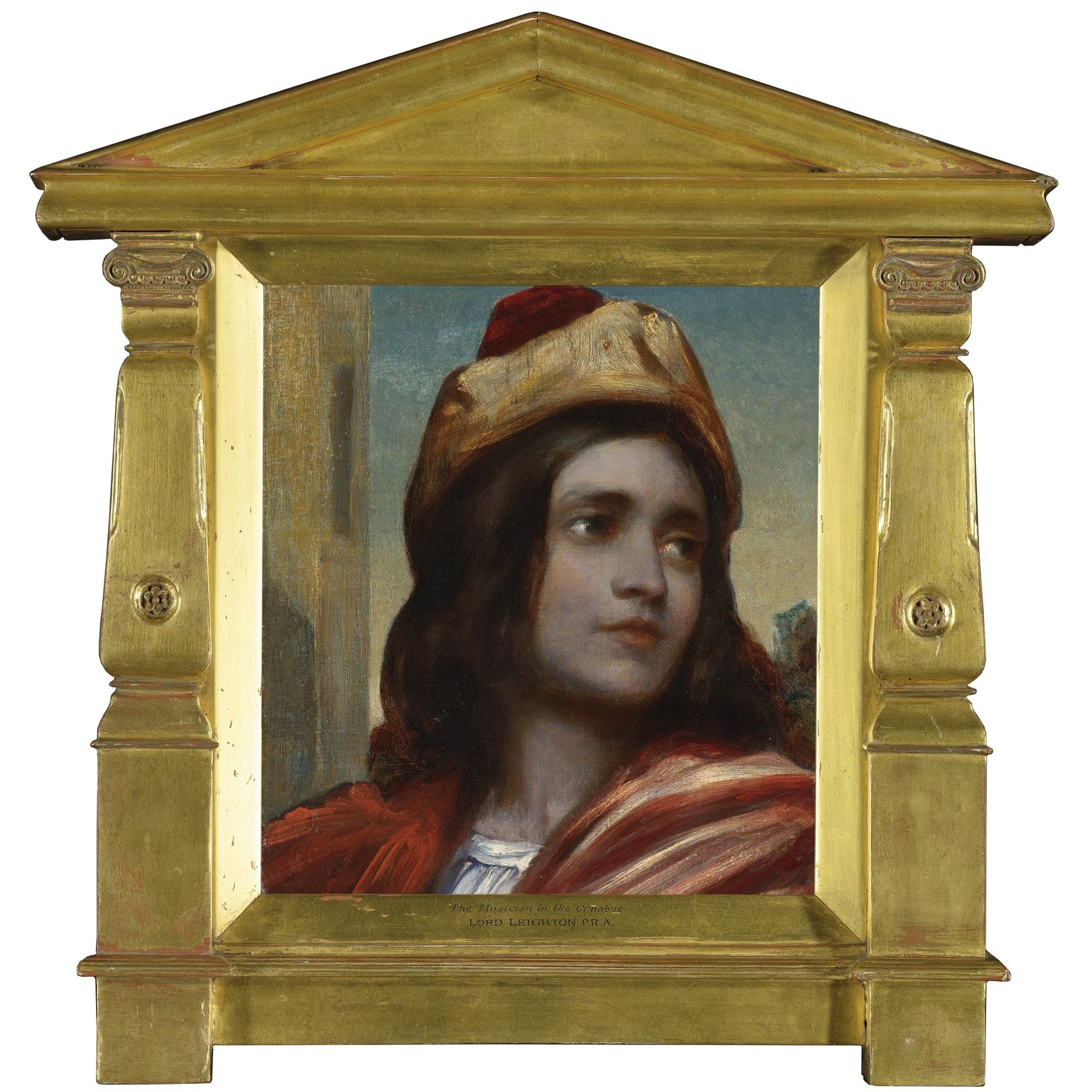 画面庄重典雅主题 - 画室里的模特 - 着盛装模特侧颜肖像 