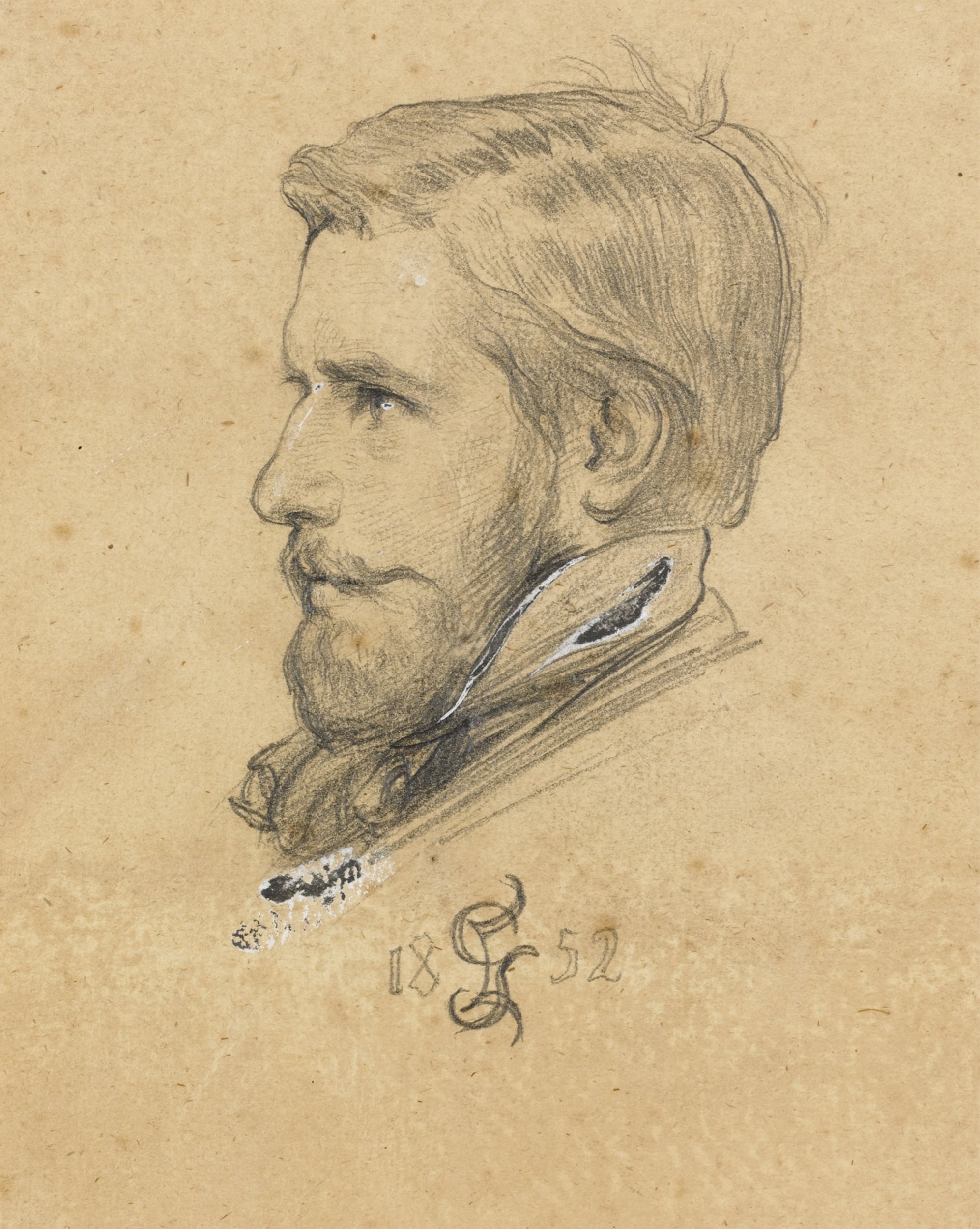 其他 - 男子侧面素描 - 男子侧面形象的素描 