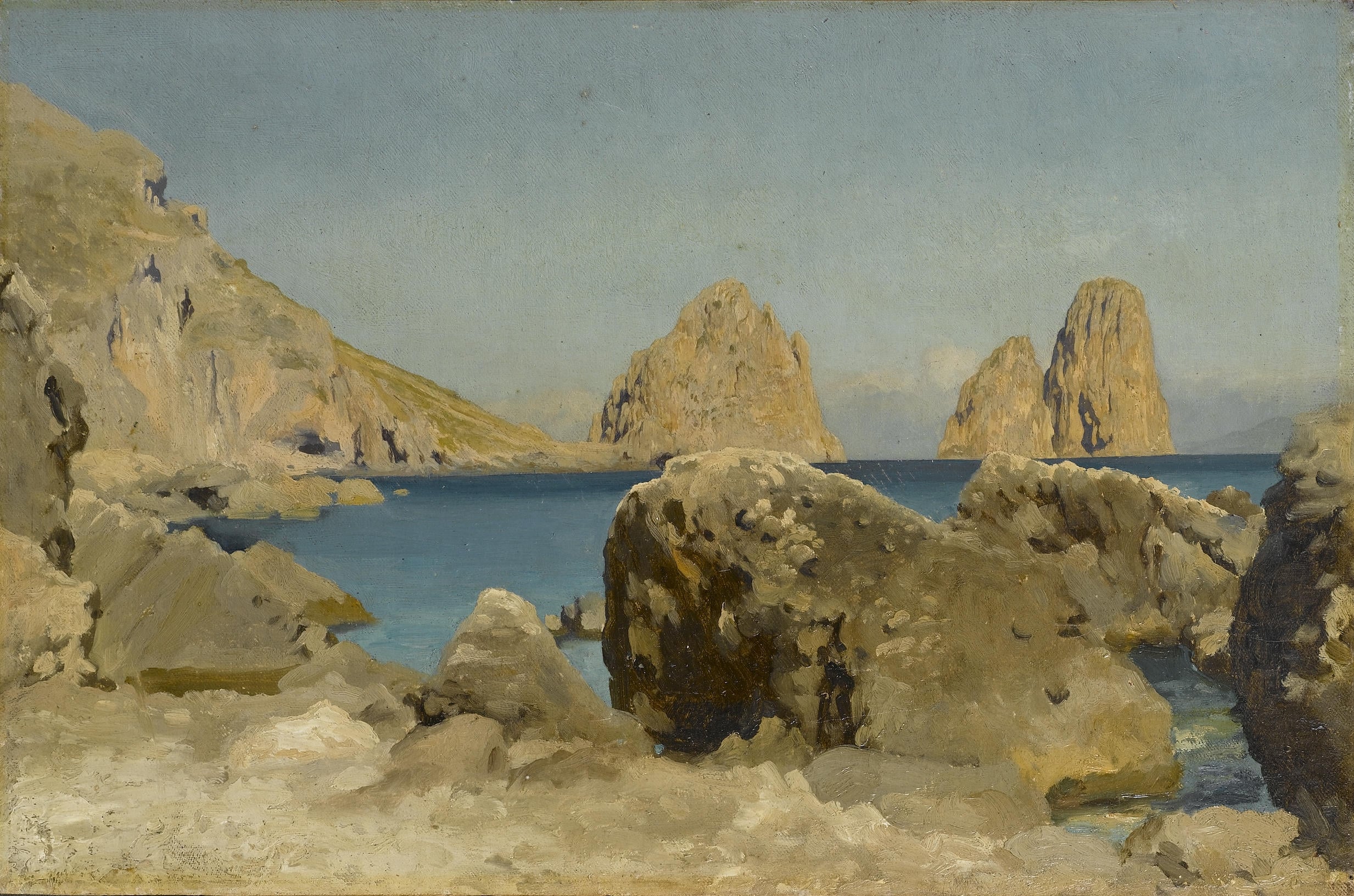 唯美诗意表达主题 - 无题 - 海边嶙峋岩石与蓝天海景 