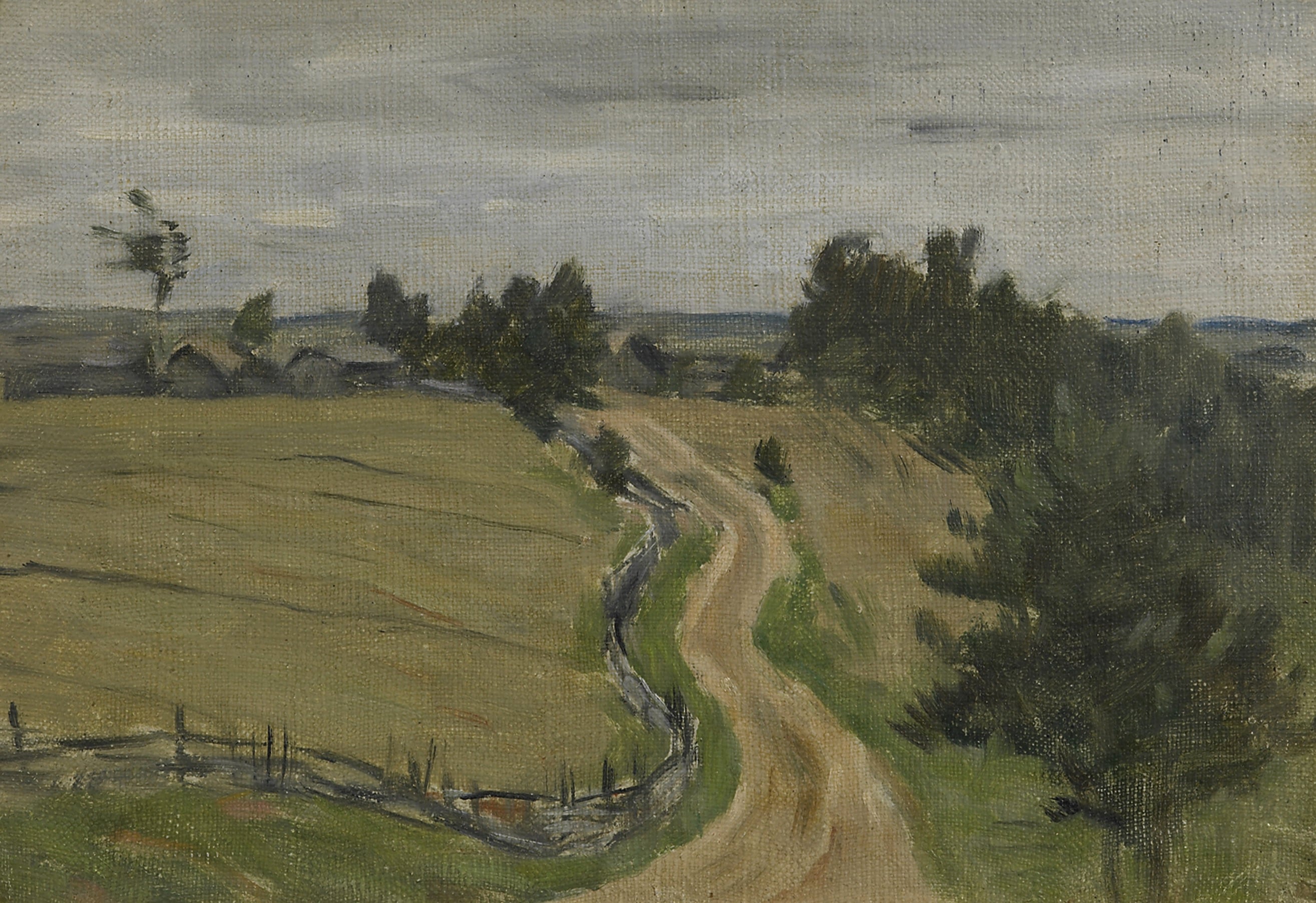 乡村生活场景主题 - 乡间小路田野之景 - 乡间小路蜿蜒田野环绕 