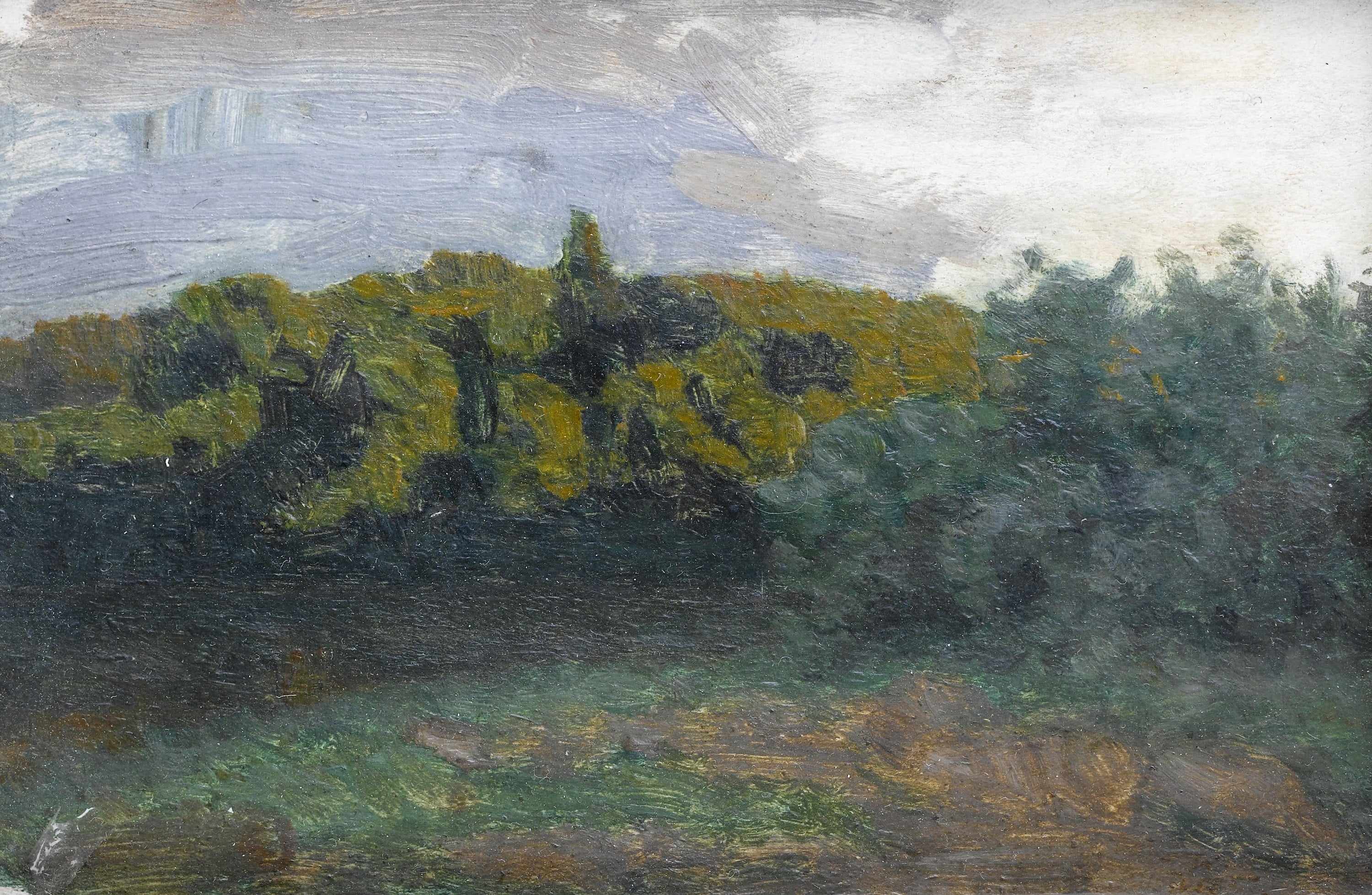 自然光影变化主题 - 未命名画作 - 光影交织下的山林景致 