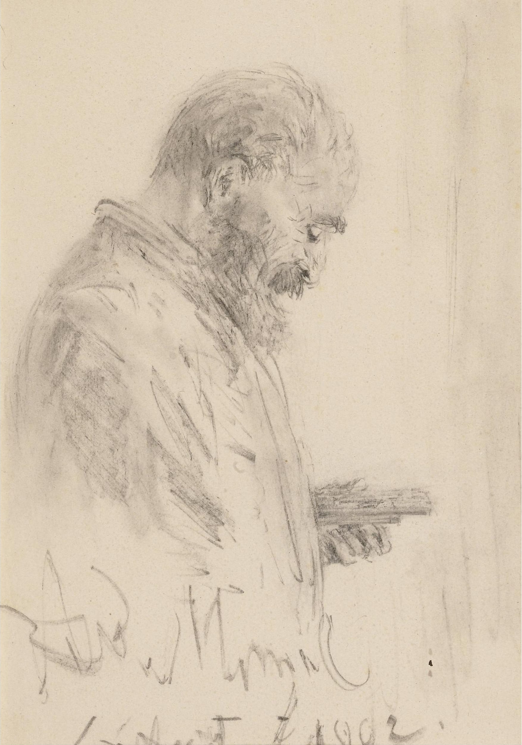 人物群像塑造主题 - 无 - 单人素描的人物姿态刻画 