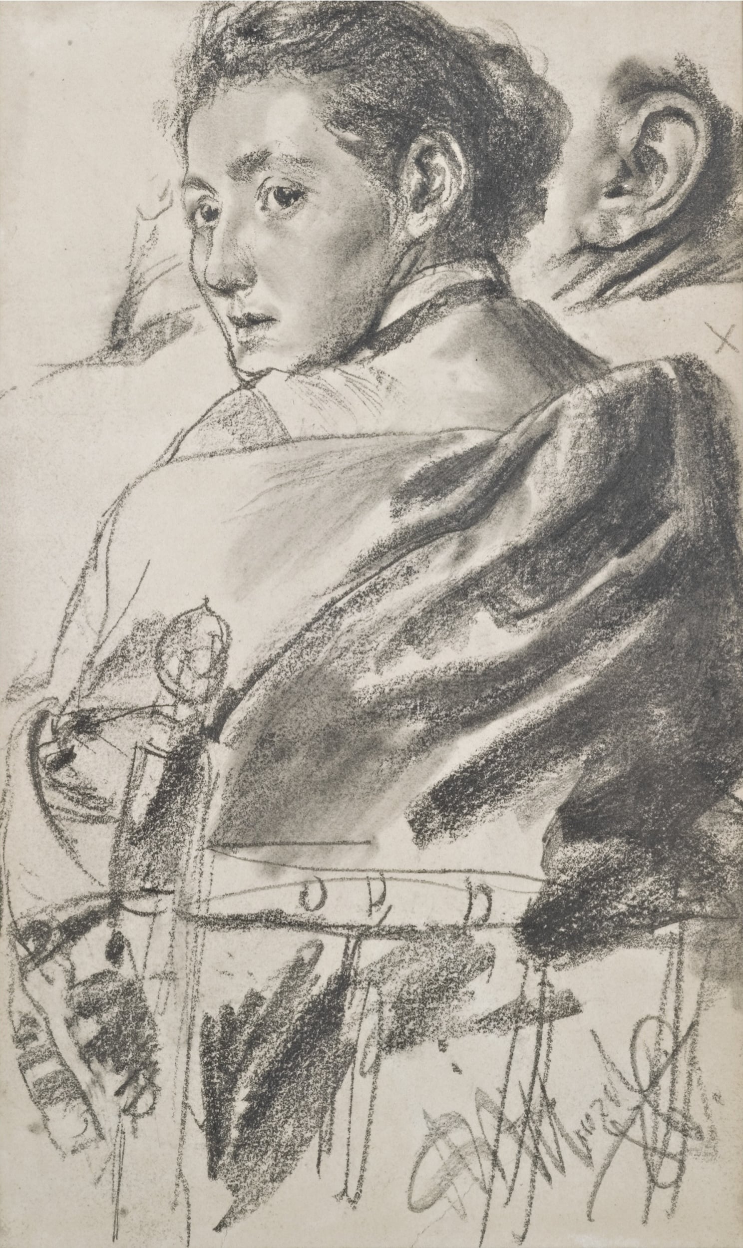 人物群像塑造主题 - 未命名人物素描 - 单人素描展现人物神态 