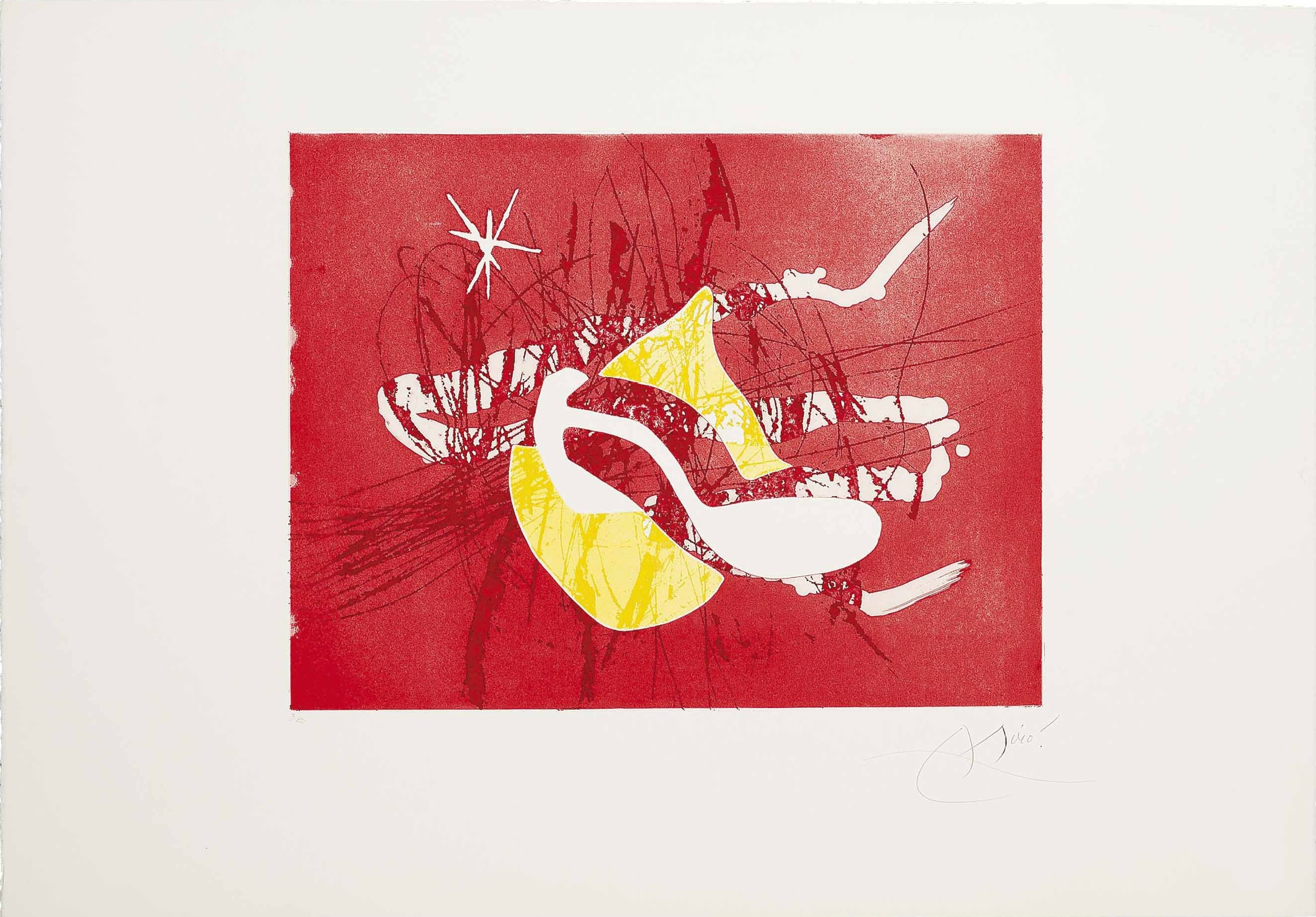 抽象符号运用主题 - 无题 - 红底抽象符号构成画面 