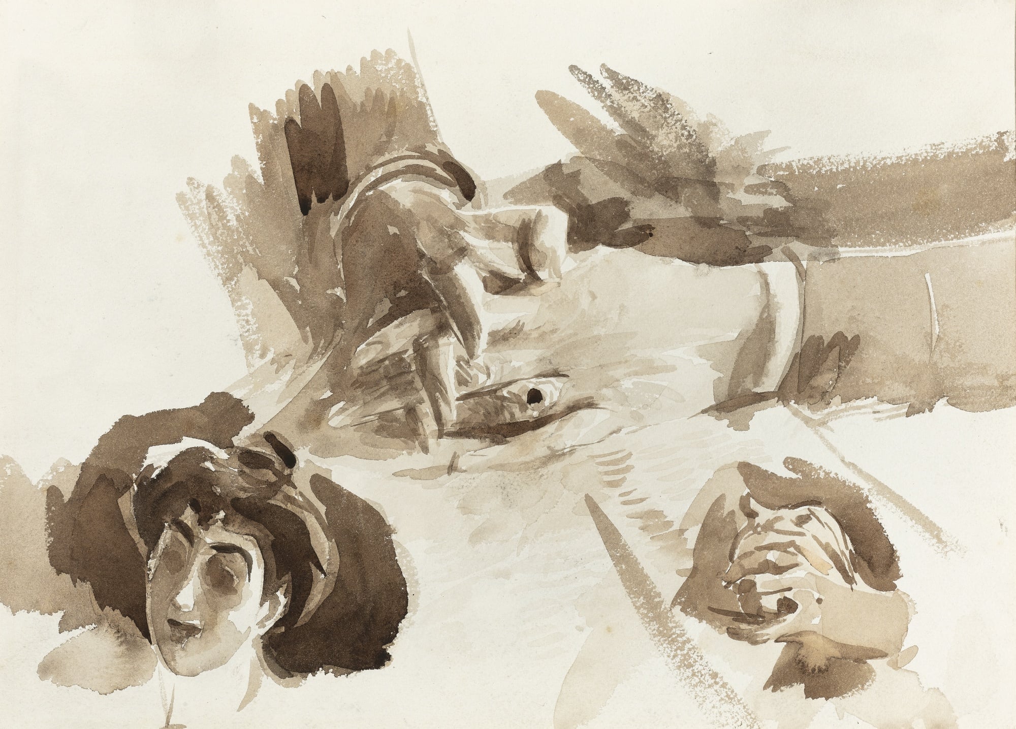 人物肖像刻画主题 - 未知名人物速写 - 以简洁笔触绘人物形态 