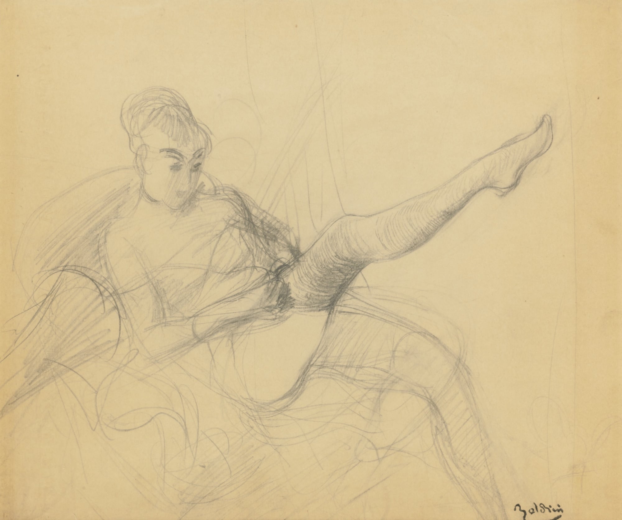 人物肖像刻画主题 - 女性坐姿素描 - 描绘女性坐姿线条勾勒 