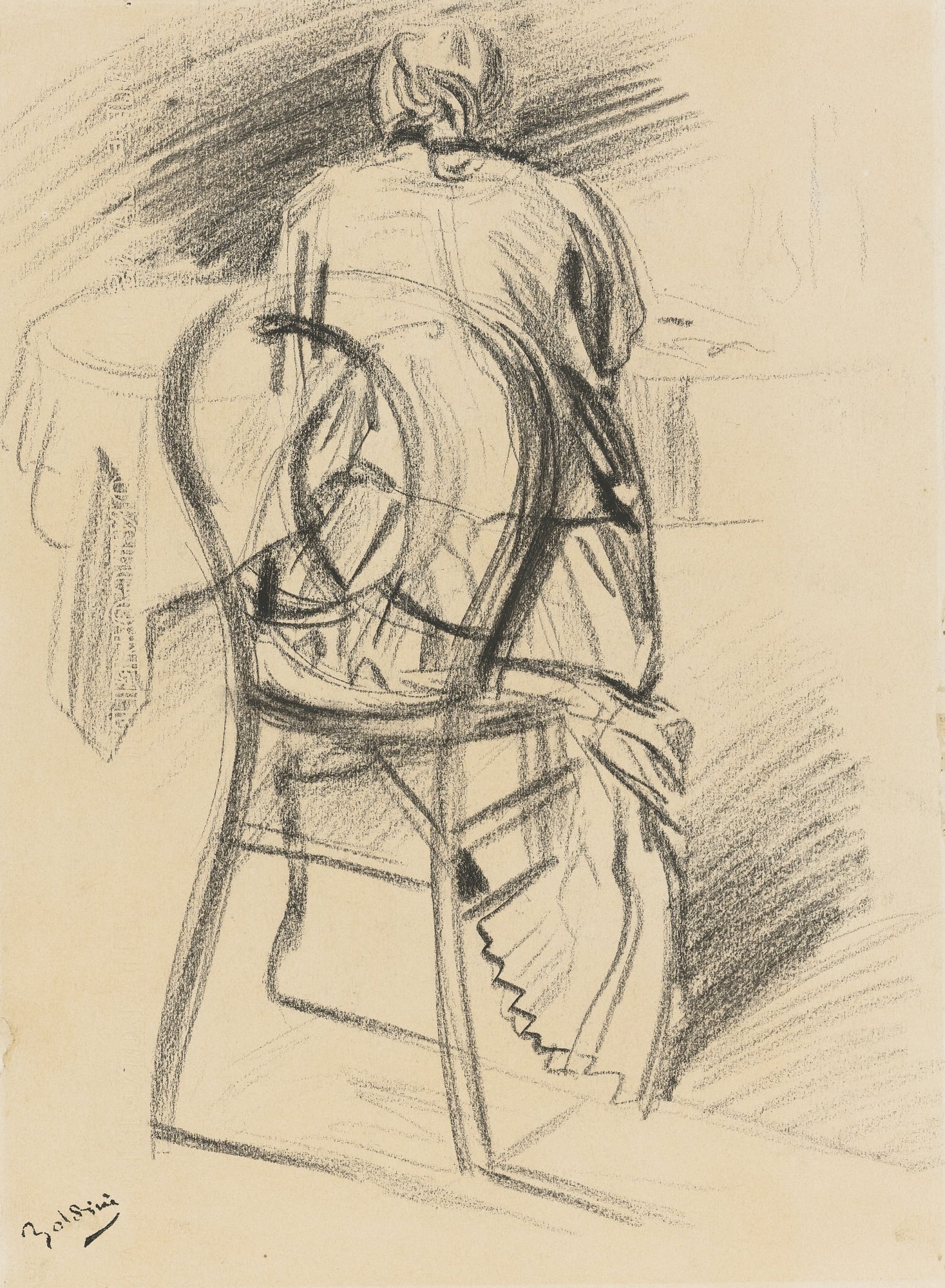 人物肖像刻画主题 - 未命名人物背影速写 - 背影速写展现人物姿态 