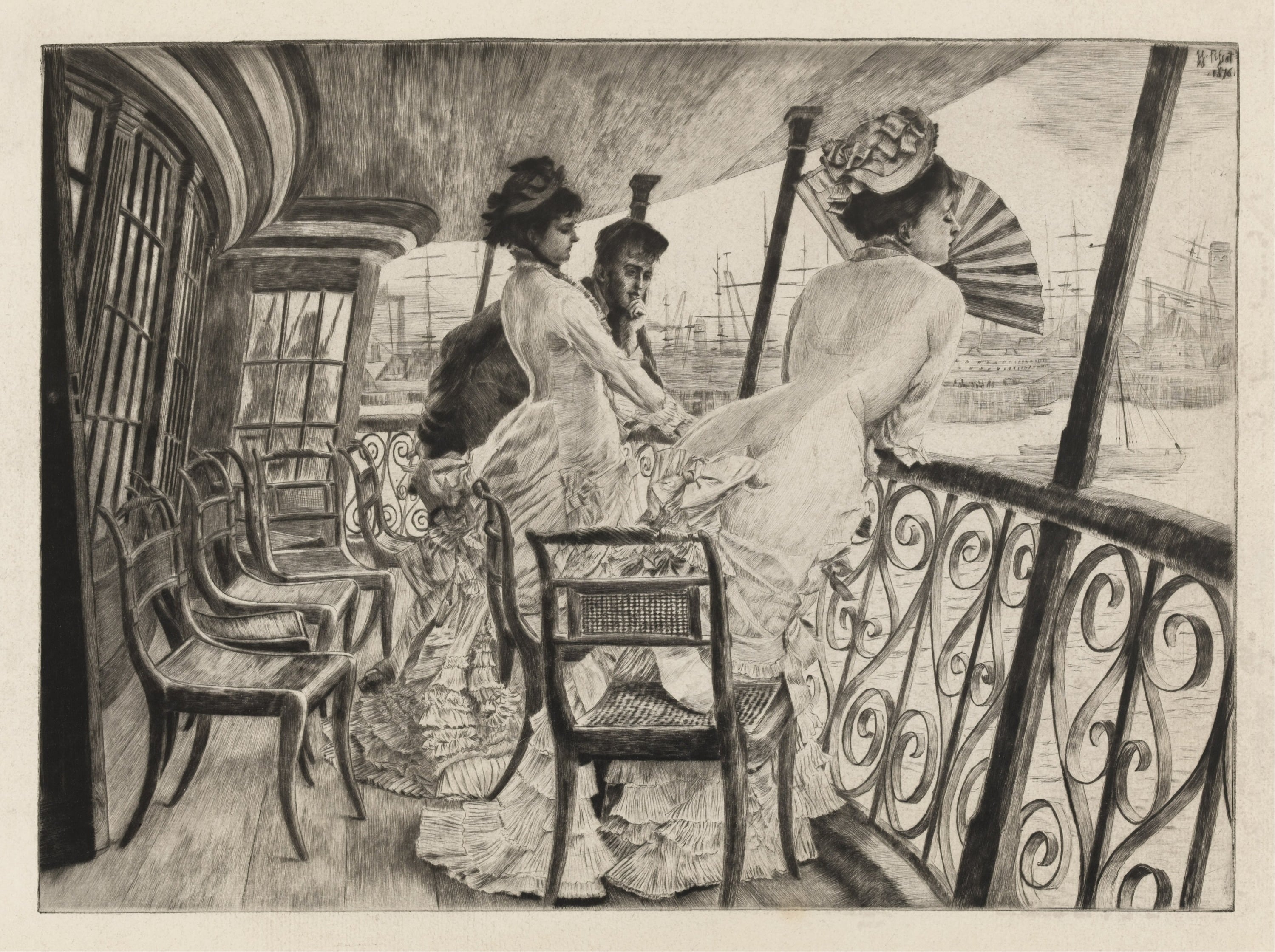 画面叙事性主题 - 船上的人物场景 - 描绘船上人物互动场景 