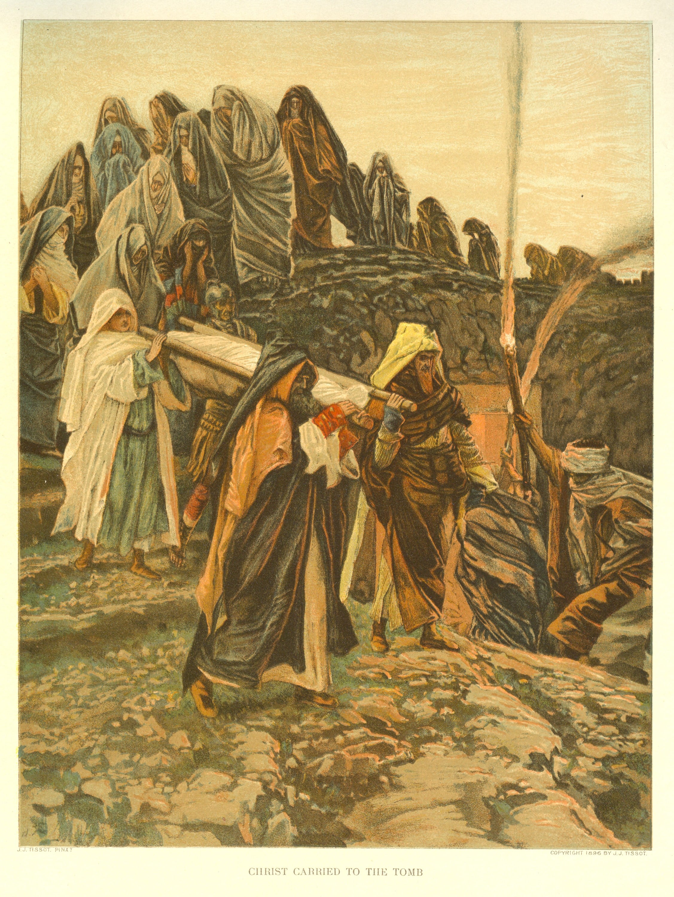 神话传说场景主题 - 基督被运往坟墓 - 众人运送基督至墓地 