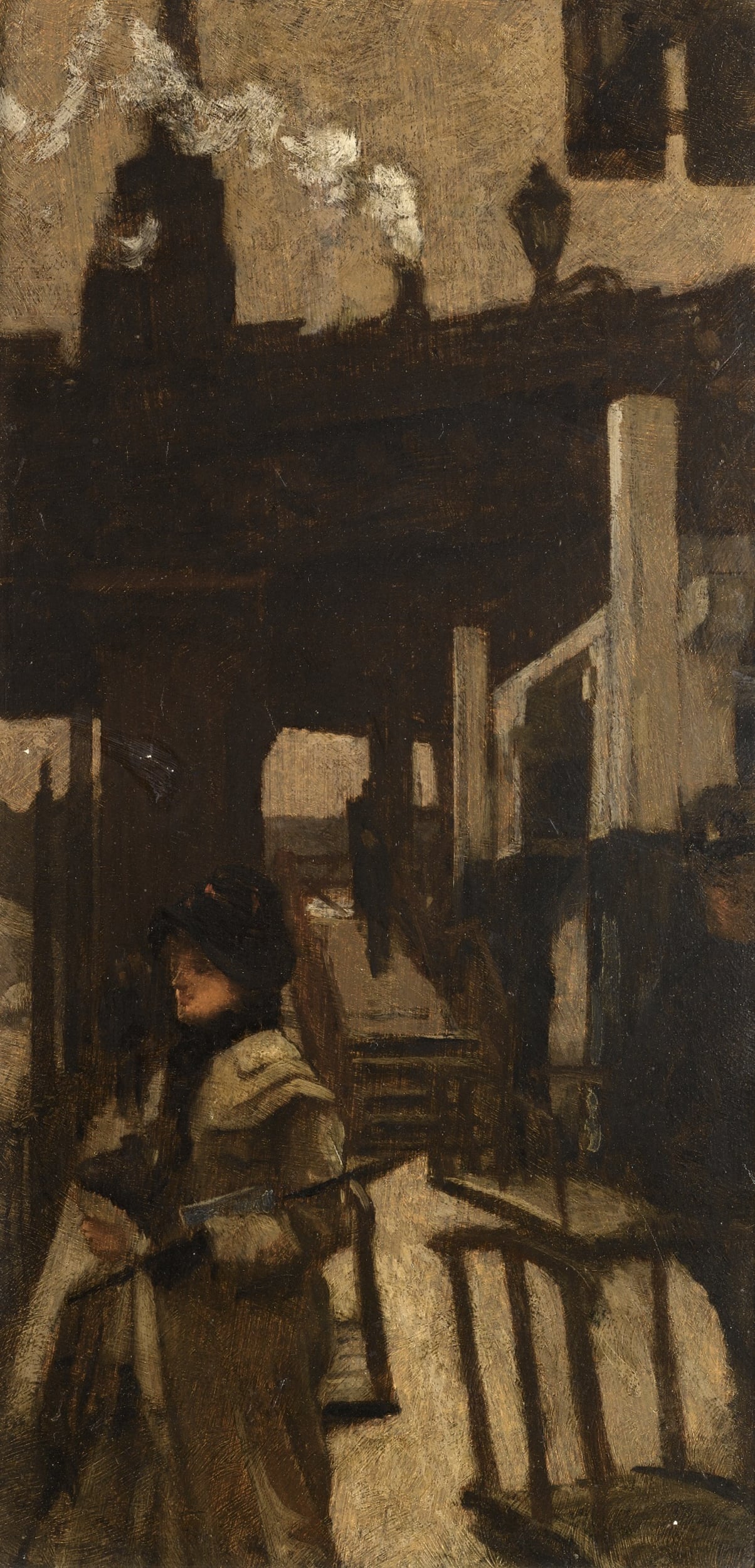 画面叙事性主题 - 未知名画作 - 展现人物于建筑场景中 