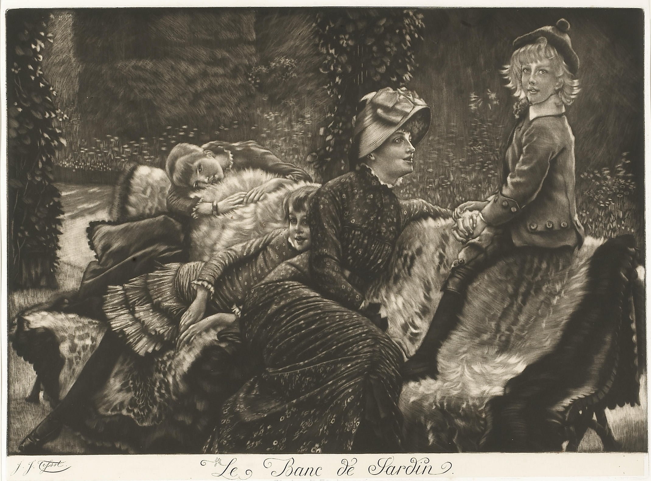 其他 - Le Banc de Jardin - 描绘人物户外休憩场景 