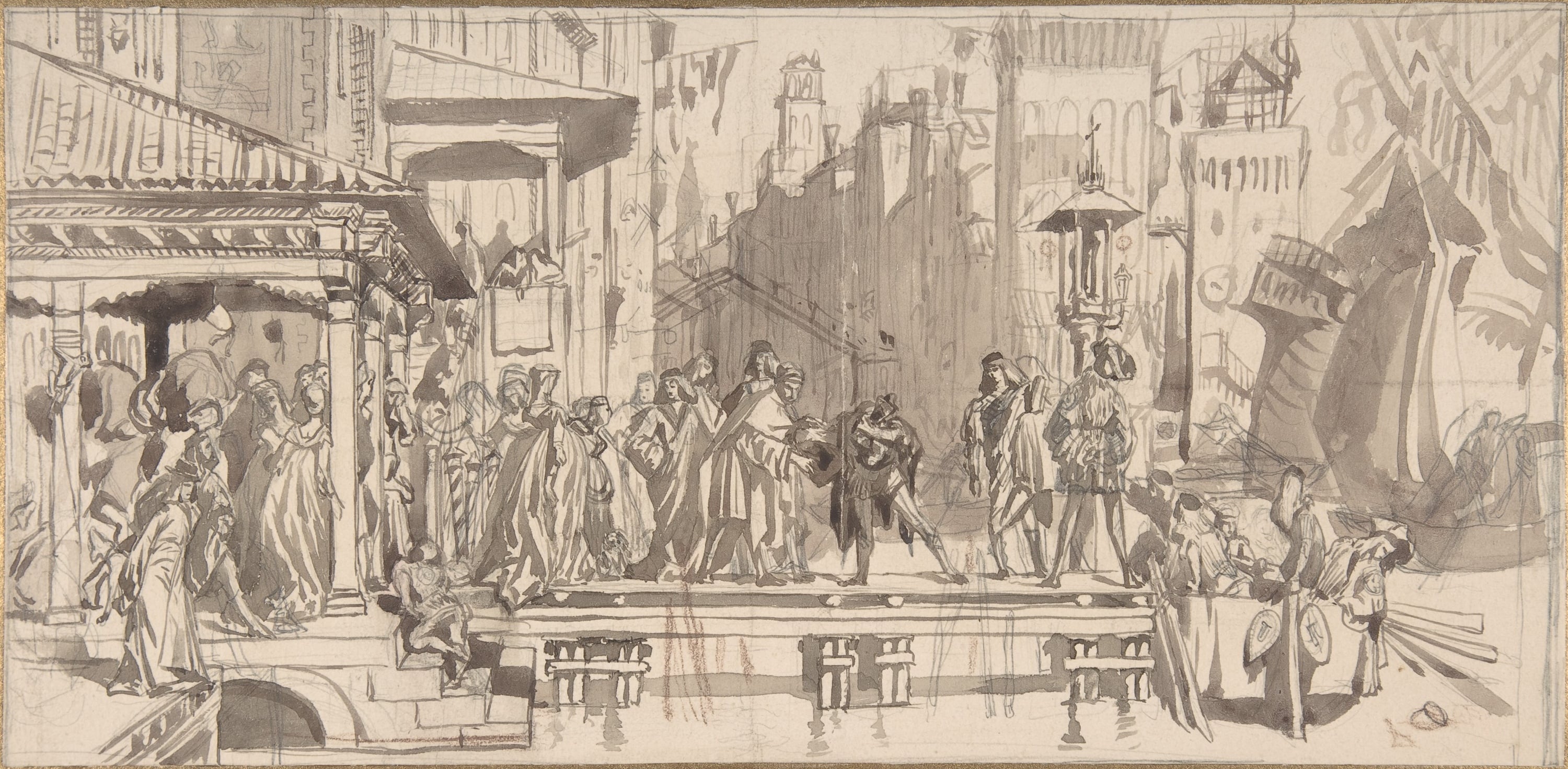 历史故事演绎主题 - 未知 - 描绘多人聚集历史场景 