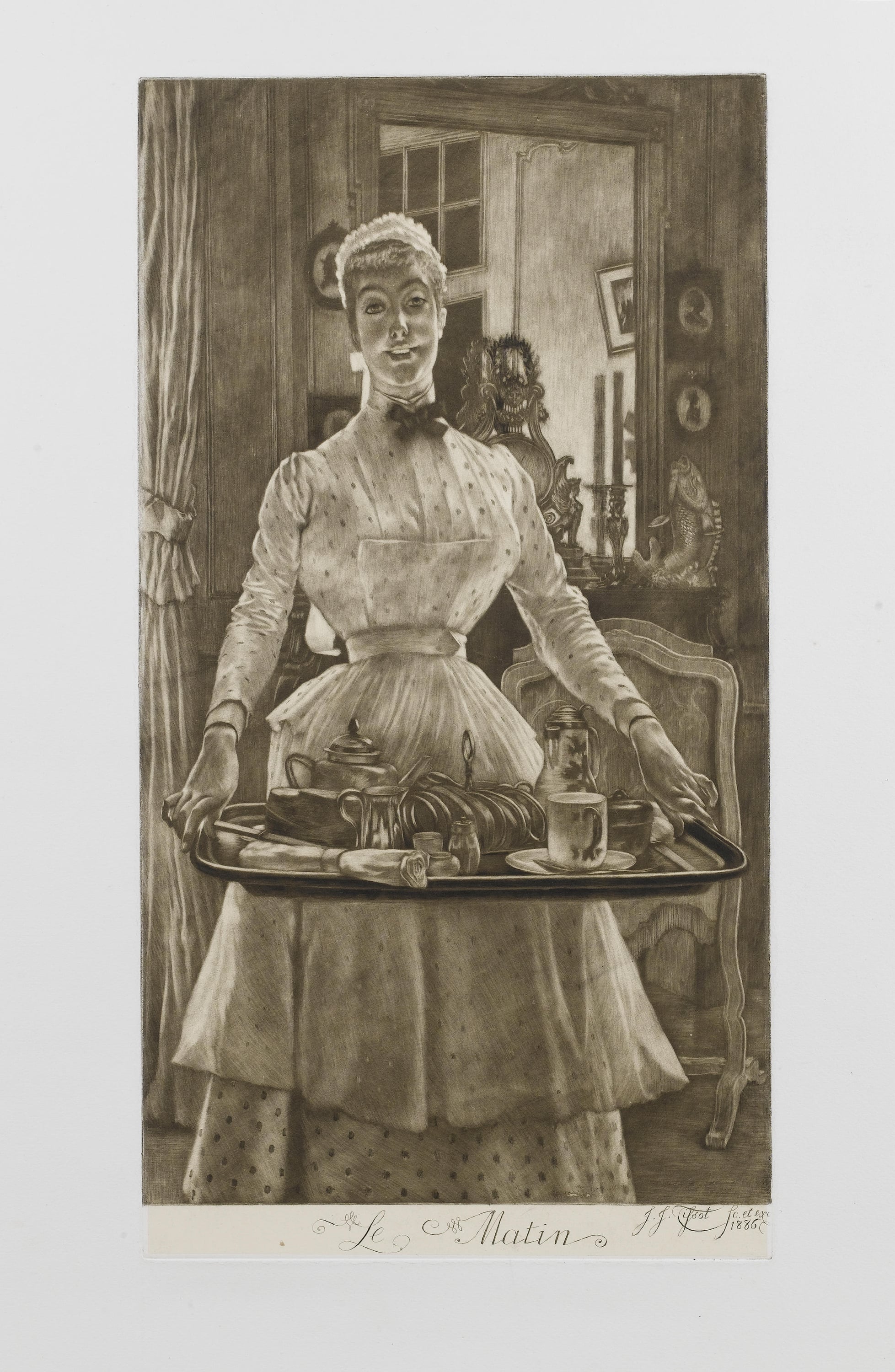 画面叙事性主题 - Le Matin - 女仆端盘呈现日常场景 