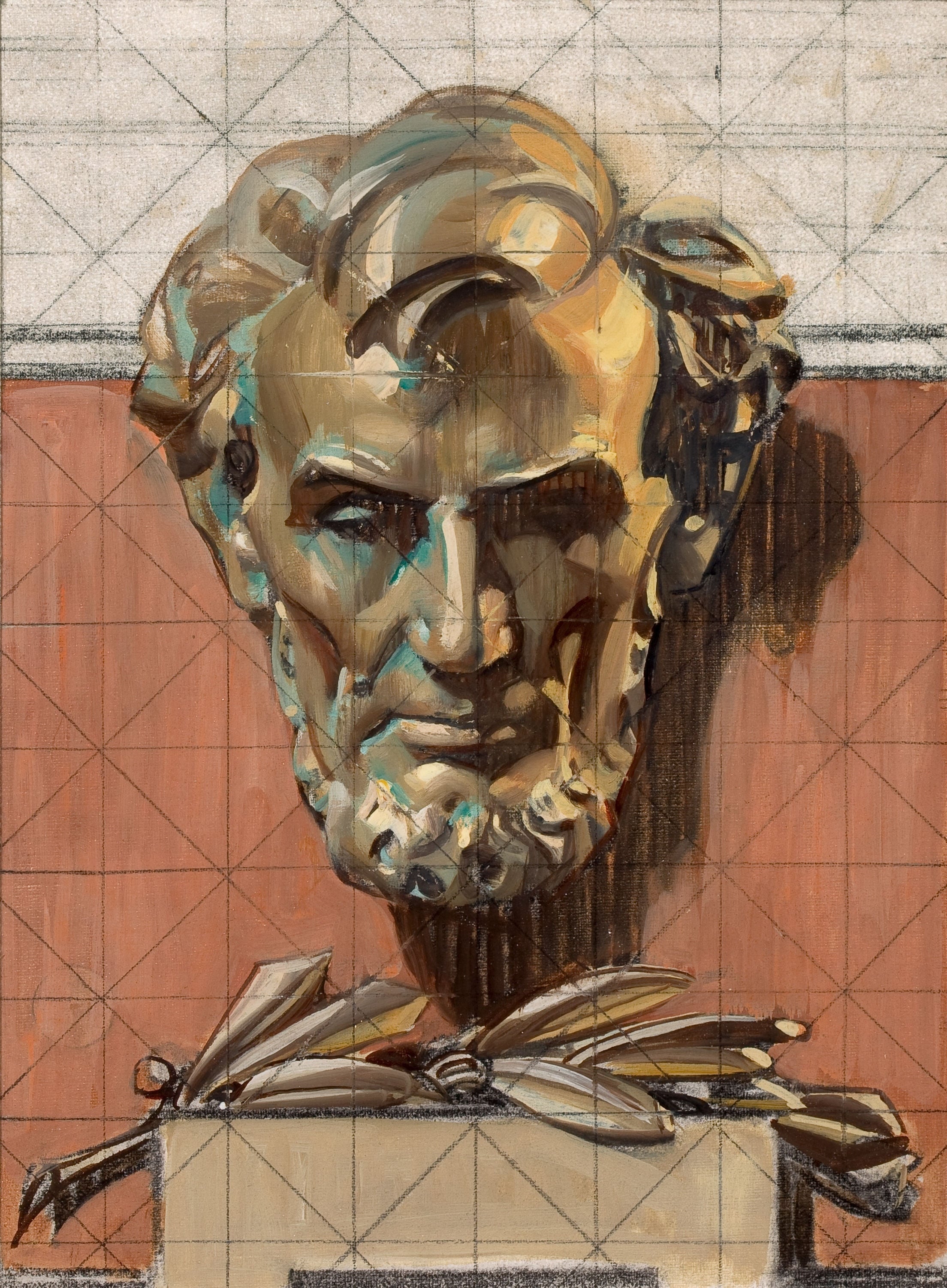 人物形象塑造主题 - 林肯雕塑画像 - 展现林肯庄重威严形象 