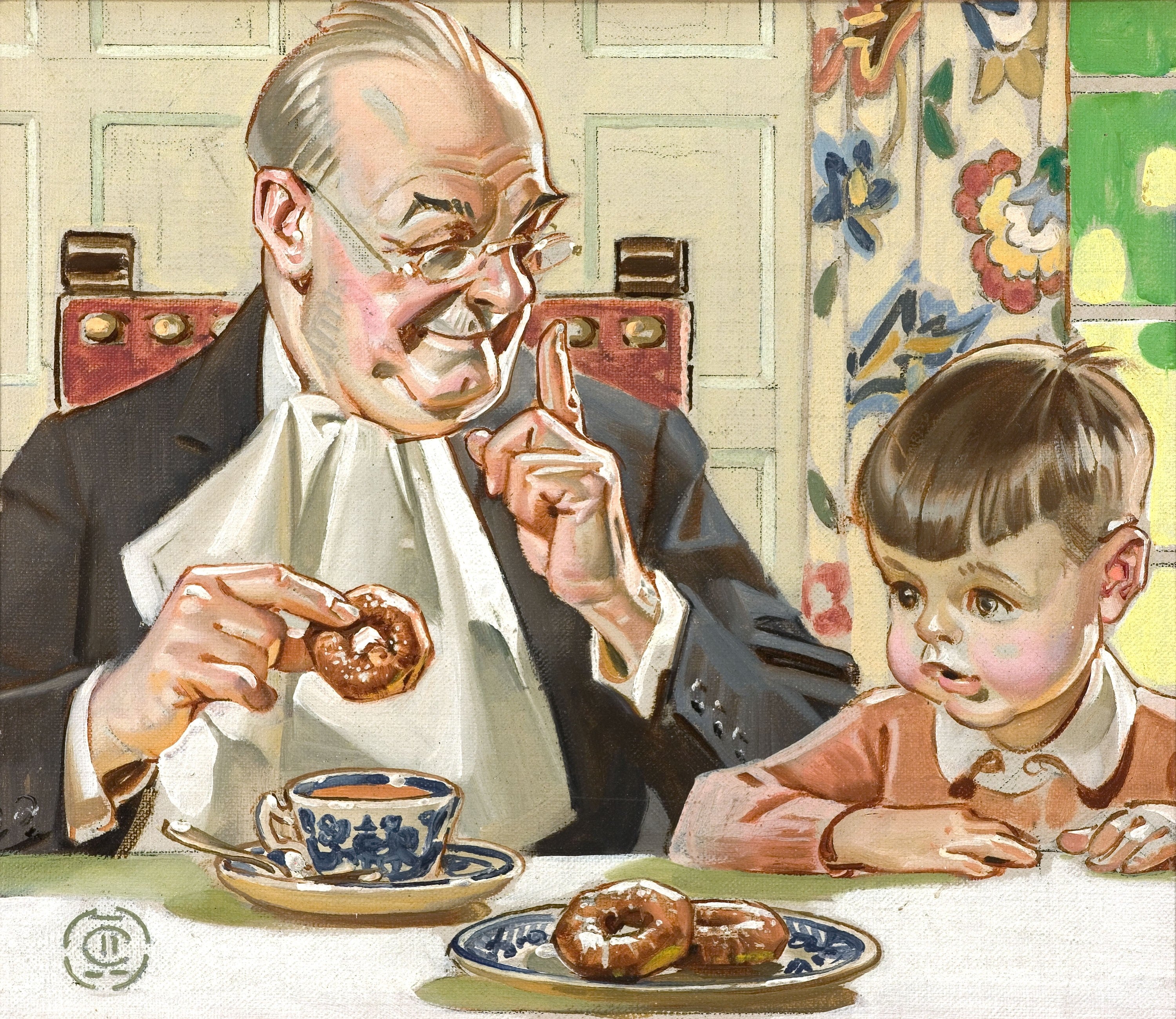 时尚生活展现主题 - 爷孙甜点时光 - 爷孙共享甜蜜甜点时刻 