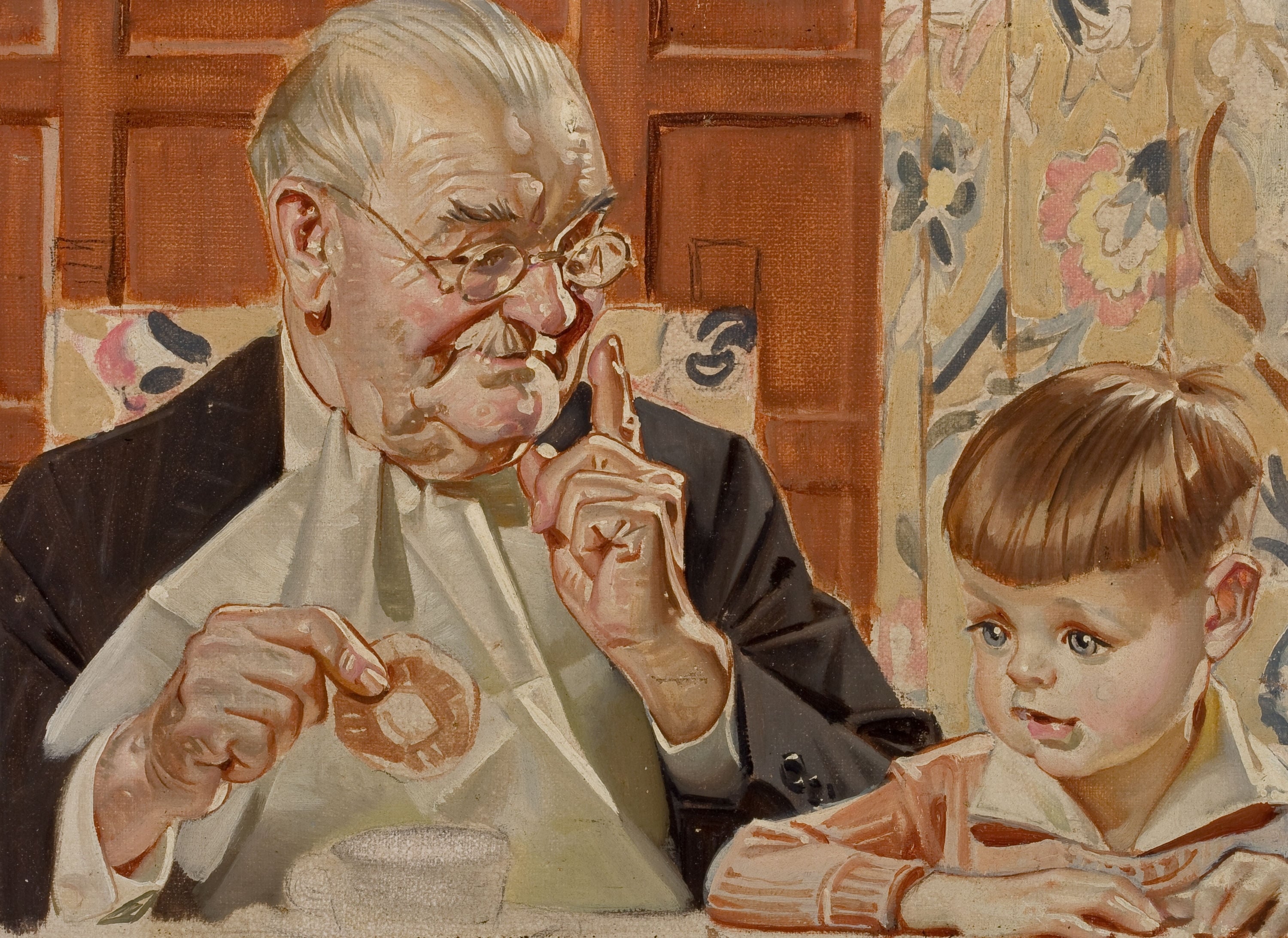 时尚生活展现主题 - 爷孙温馨时光画面 - 描绘爷孙间的温暖时刻 