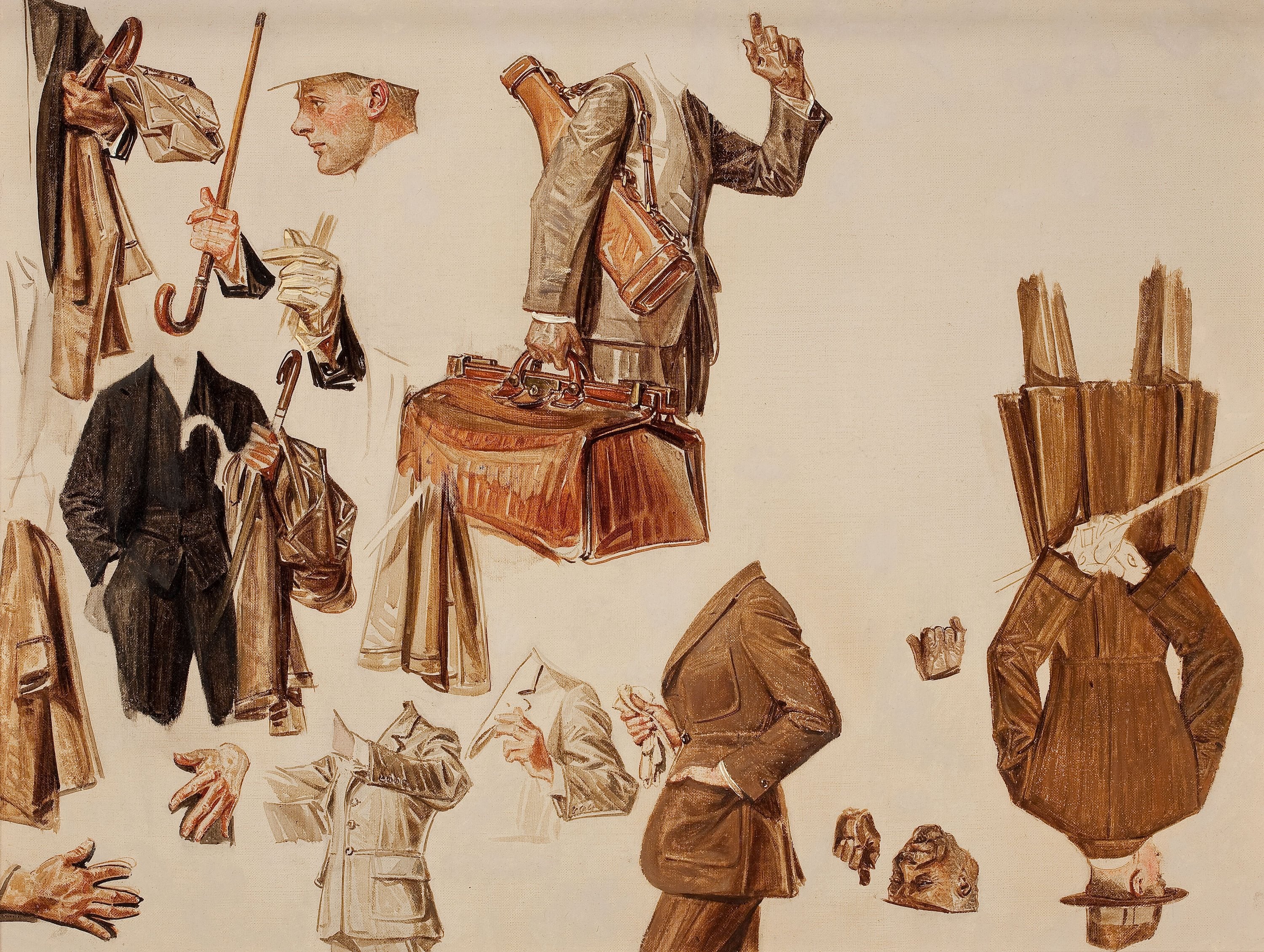 画面装饰风格主题 - 复古服饰人物姿态画 - 复古服饰人物姿态展示 