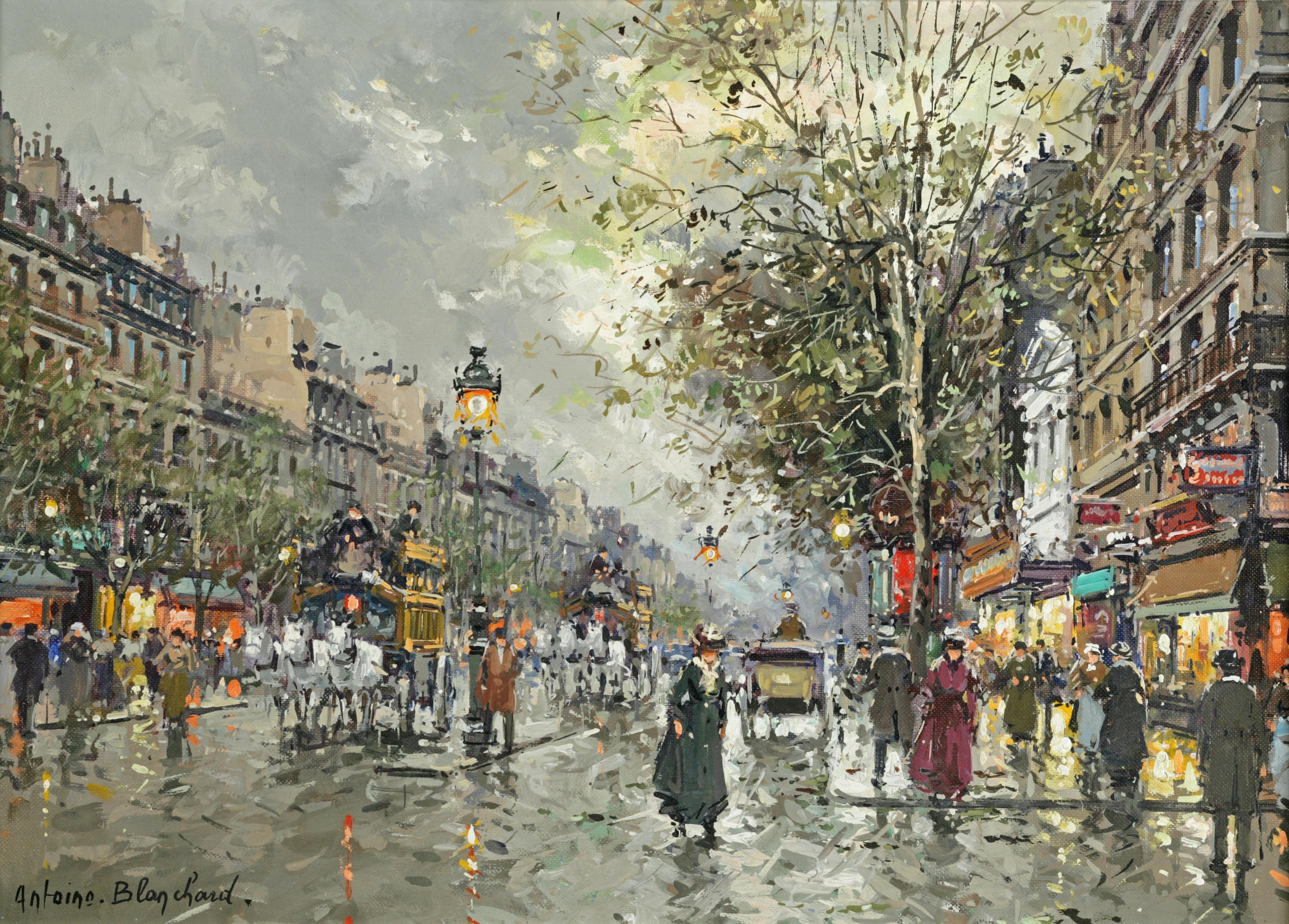 社会风俗场景主题 - 巴黎街头的热闹景象 - 