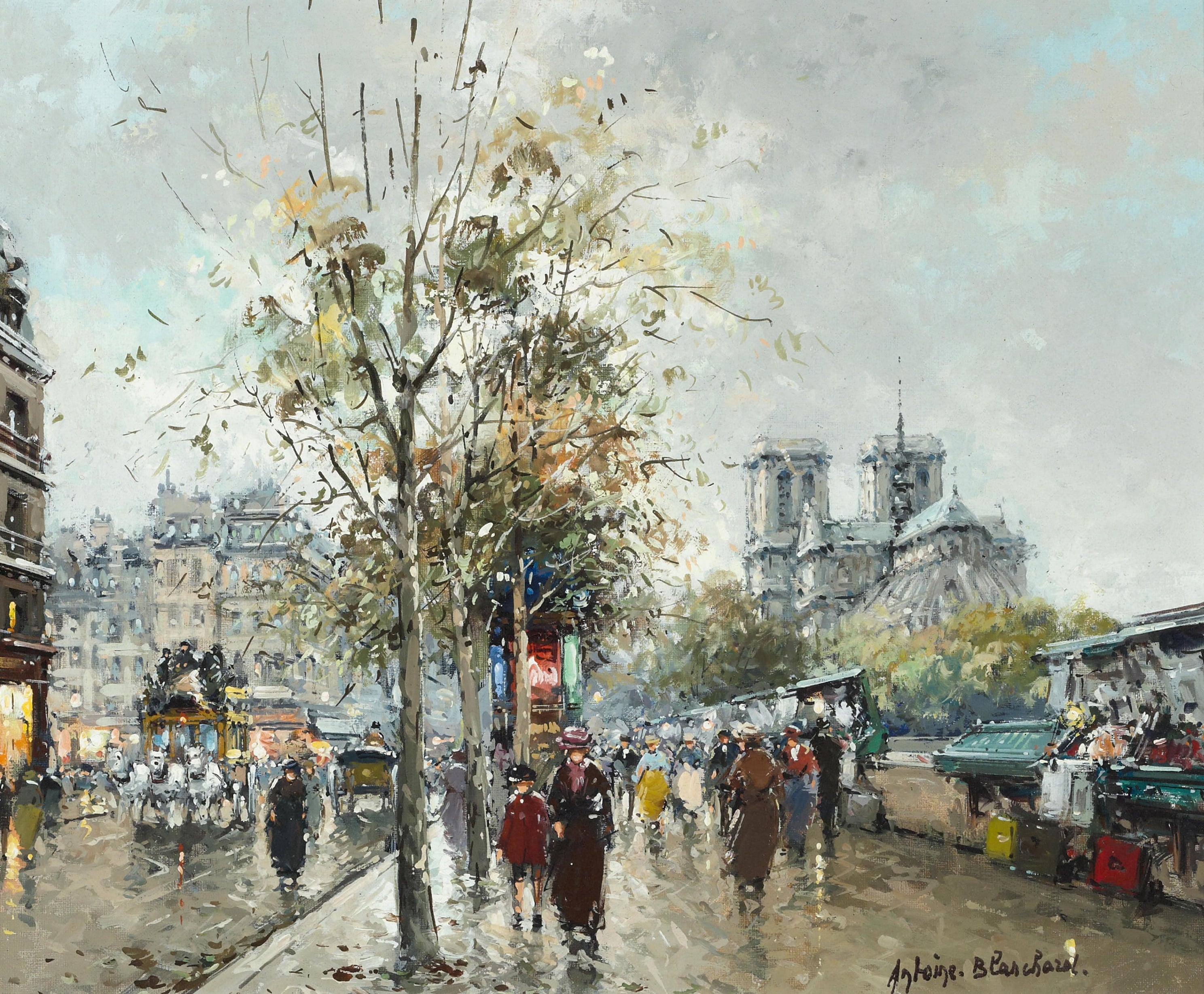 社会风俗场景主题 - 巴黎街头景象 - 展现巴黎街头热闹情景 