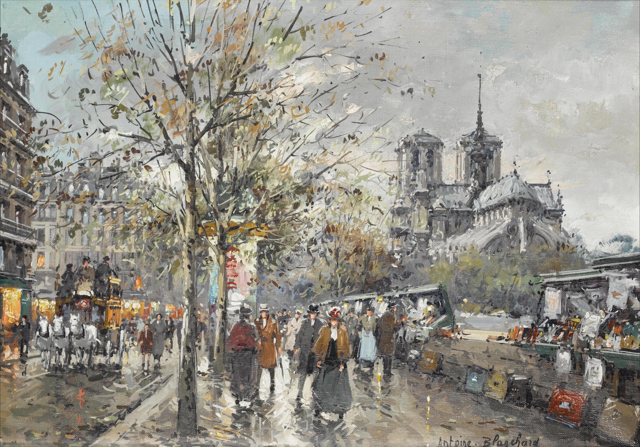 社会风俗场景主题 - 巴黎街头景象 - 展现巴黎街头热闹场景 