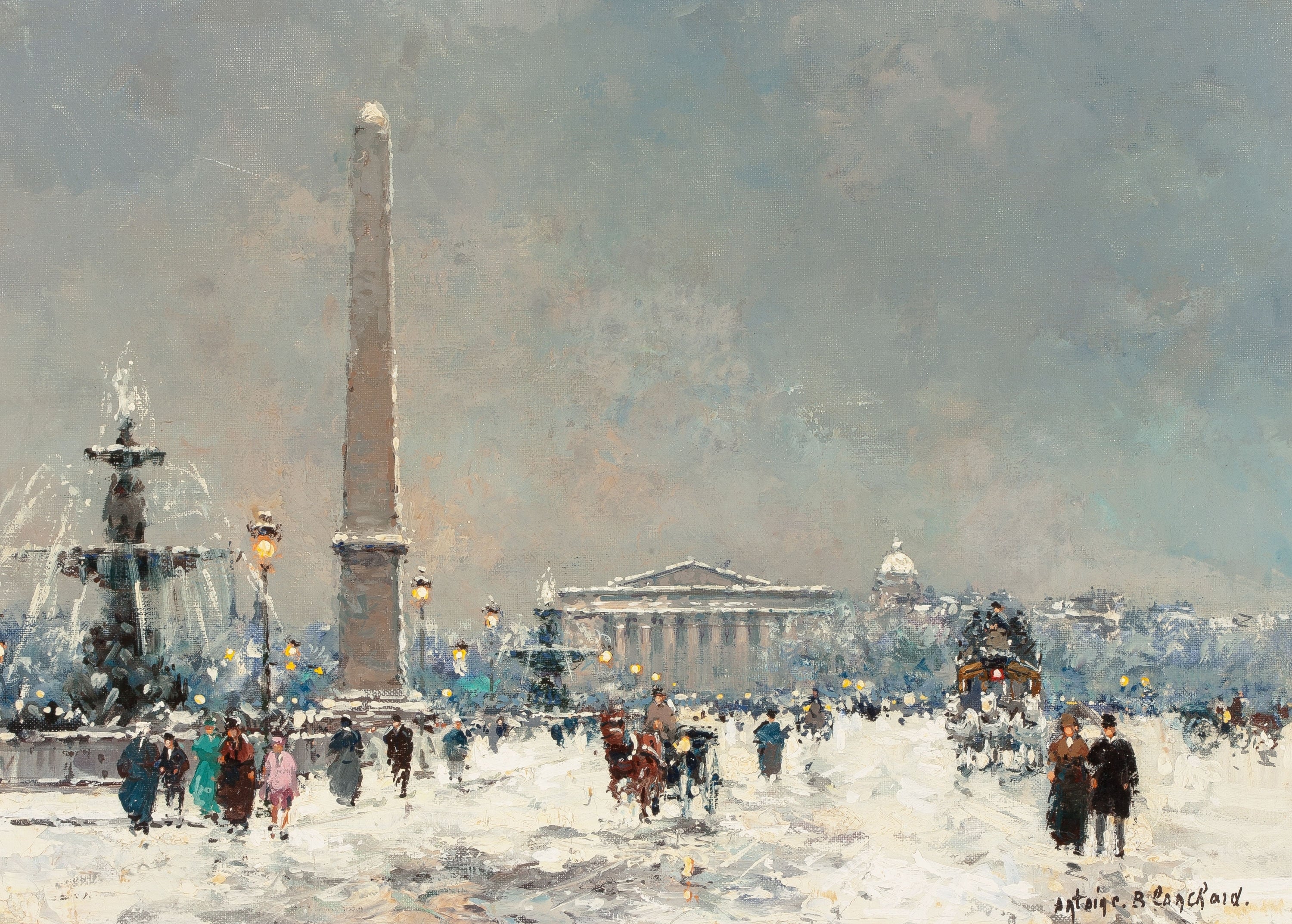 社会风俗场景主题 - 冬日广场生活景象 - 展现广场冬日热闹景象 