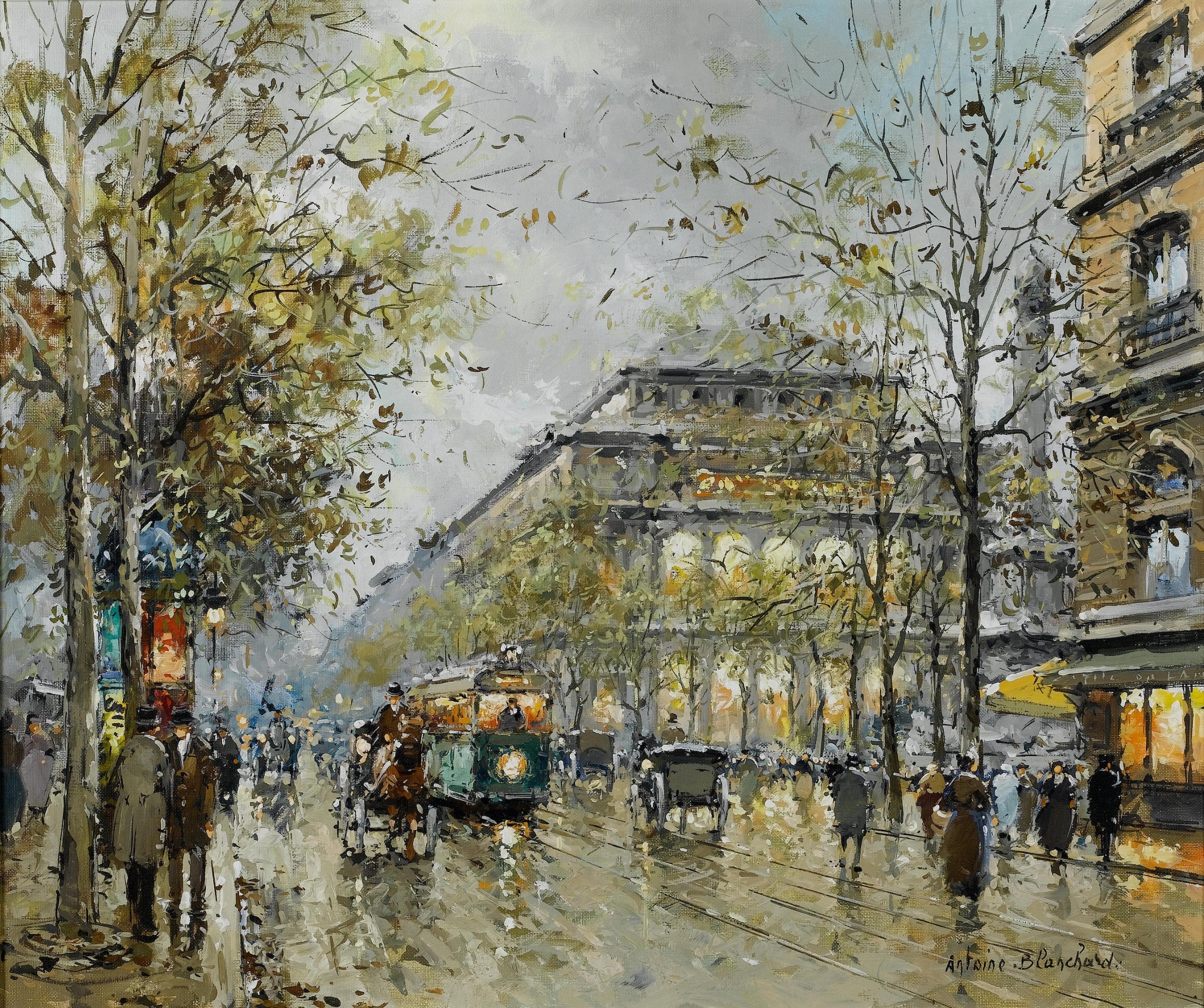 社会风俗场景主题 - 雨中街道 - 描绘雨中街道生活景象 