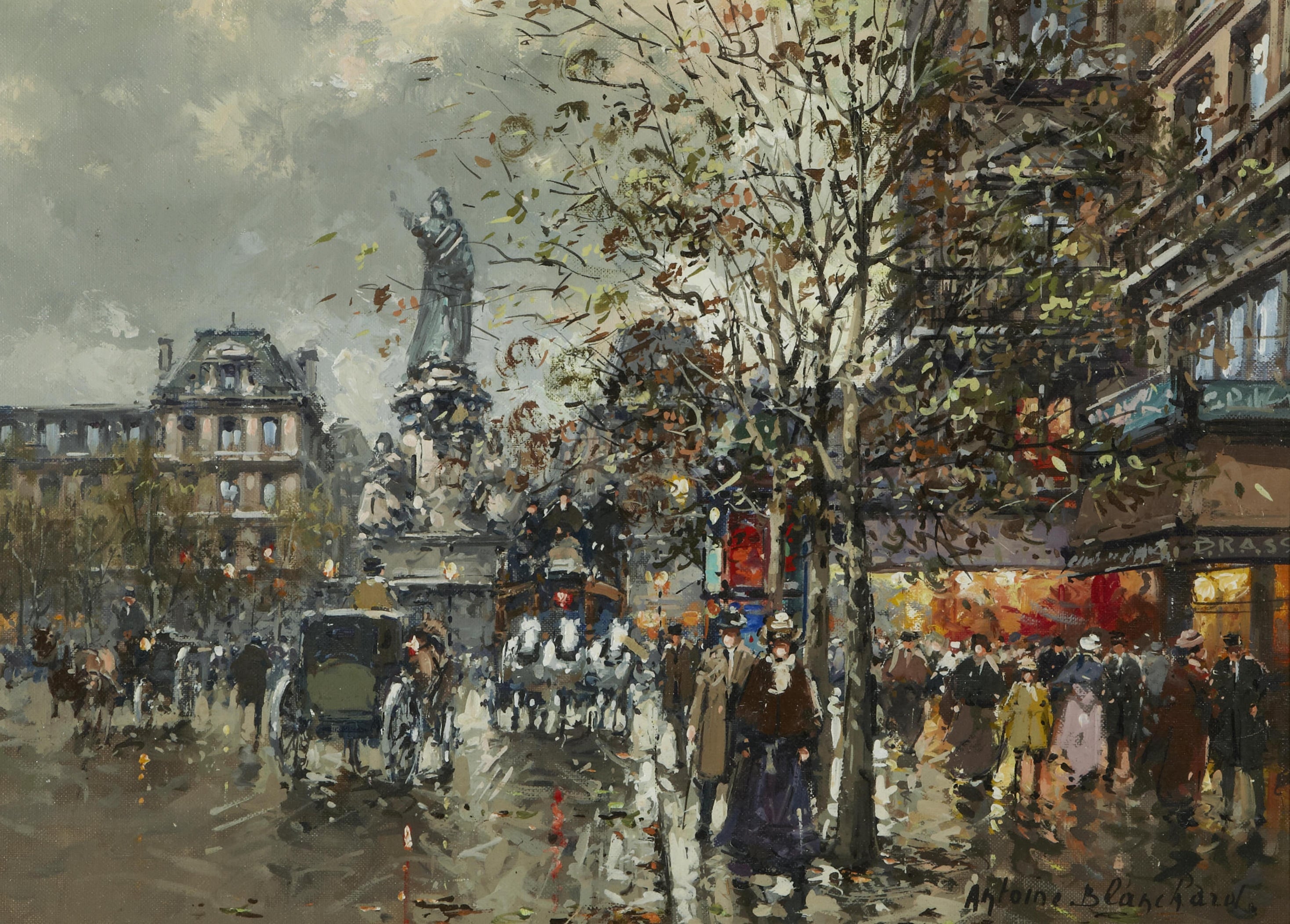 社会风俗场景主题 - 巴黎街头景象 - 展现巴黎街头热闹场景 