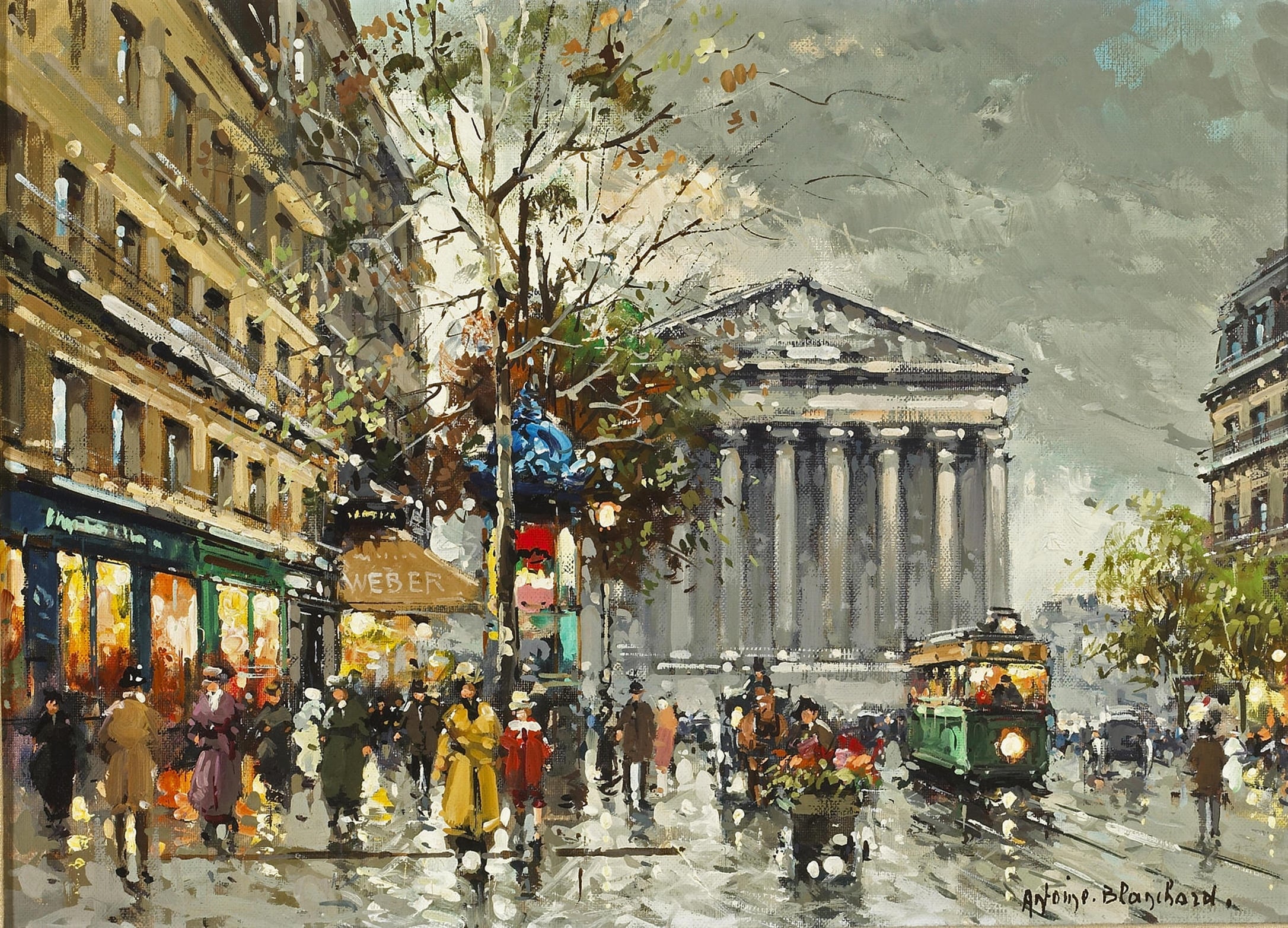 社会风俗场景主题 - 城市街景 - 展现街头热闹生活景象 