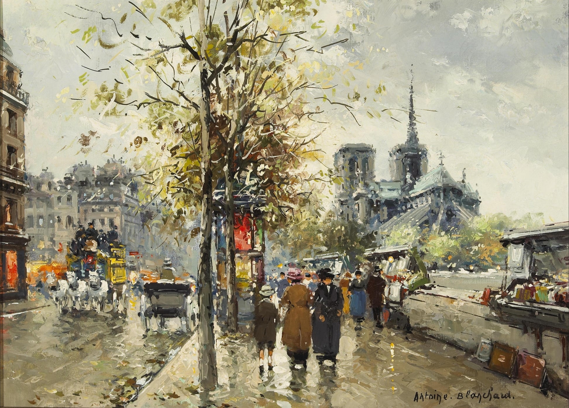 社会风俗场景主题 - 巴黎街头景象 - 描绘巴黎街头生活场景 