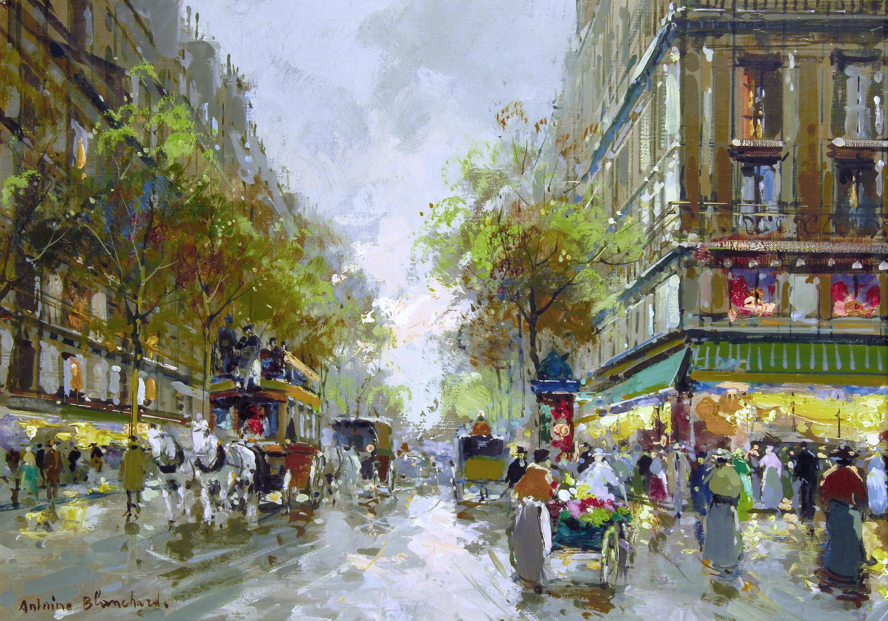 社会风俗场景主题 - 街头繁华景象 - 展现街道热闹生活场景 