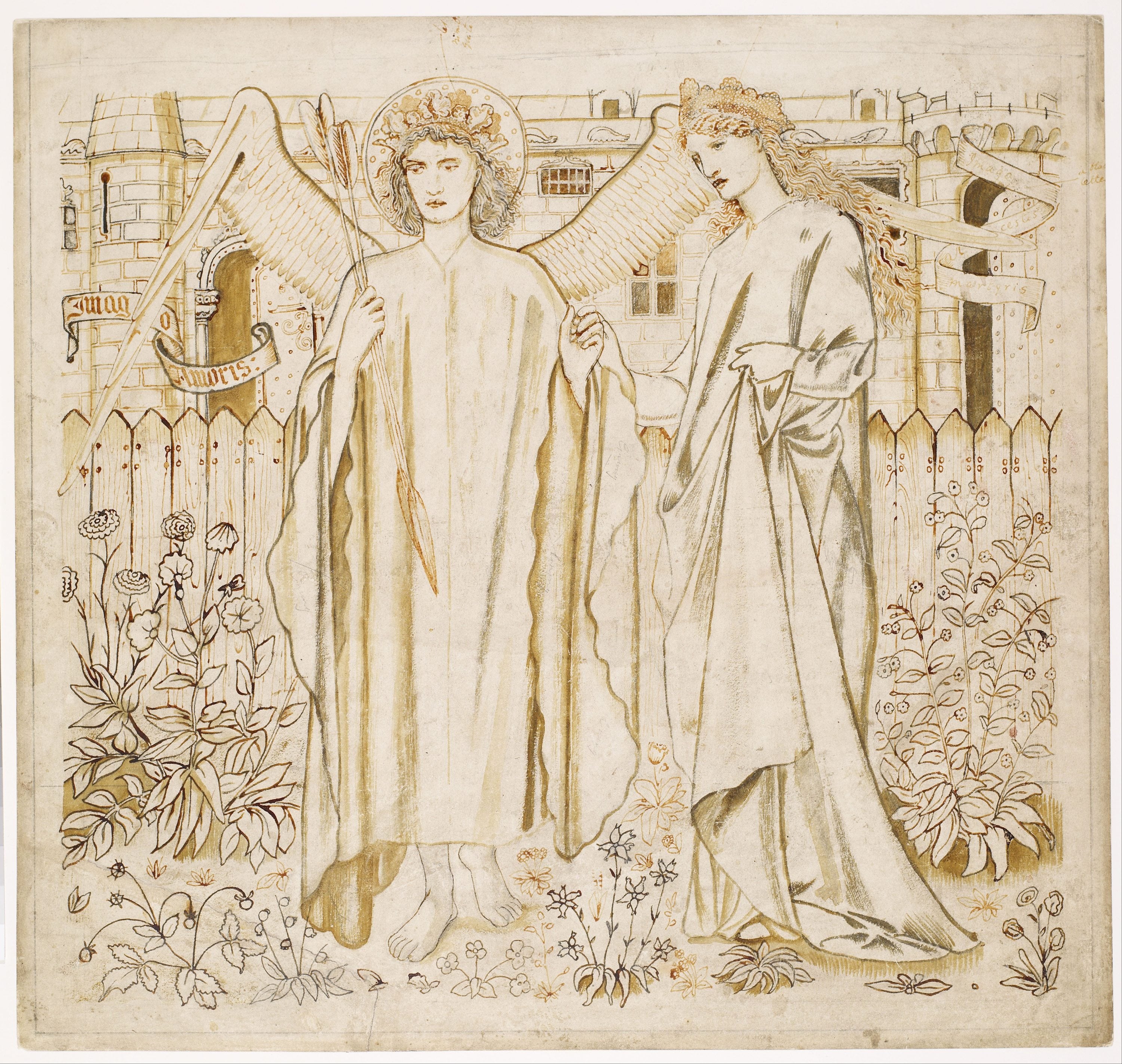 神话传说场景主题 - 未知 - 天使与女子的神秘图景 