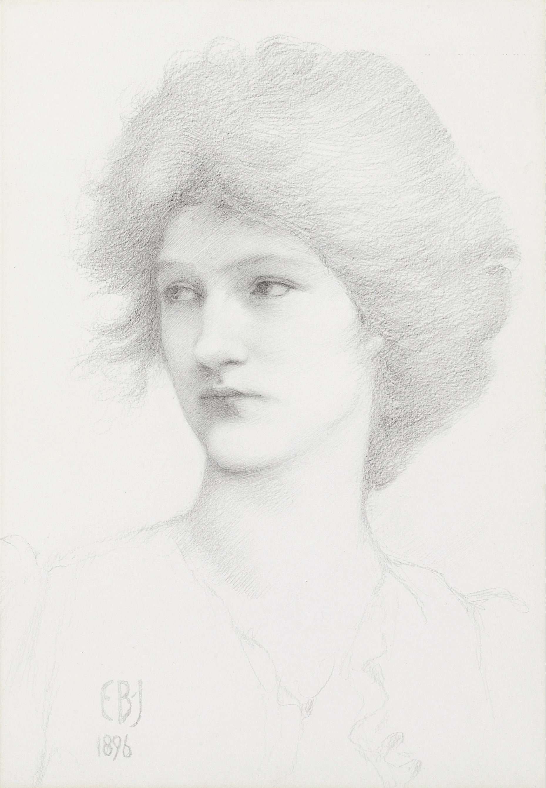 女性形象塑造主题 - 无明确名字 - 铅笔绘就女性优雅侧颜 