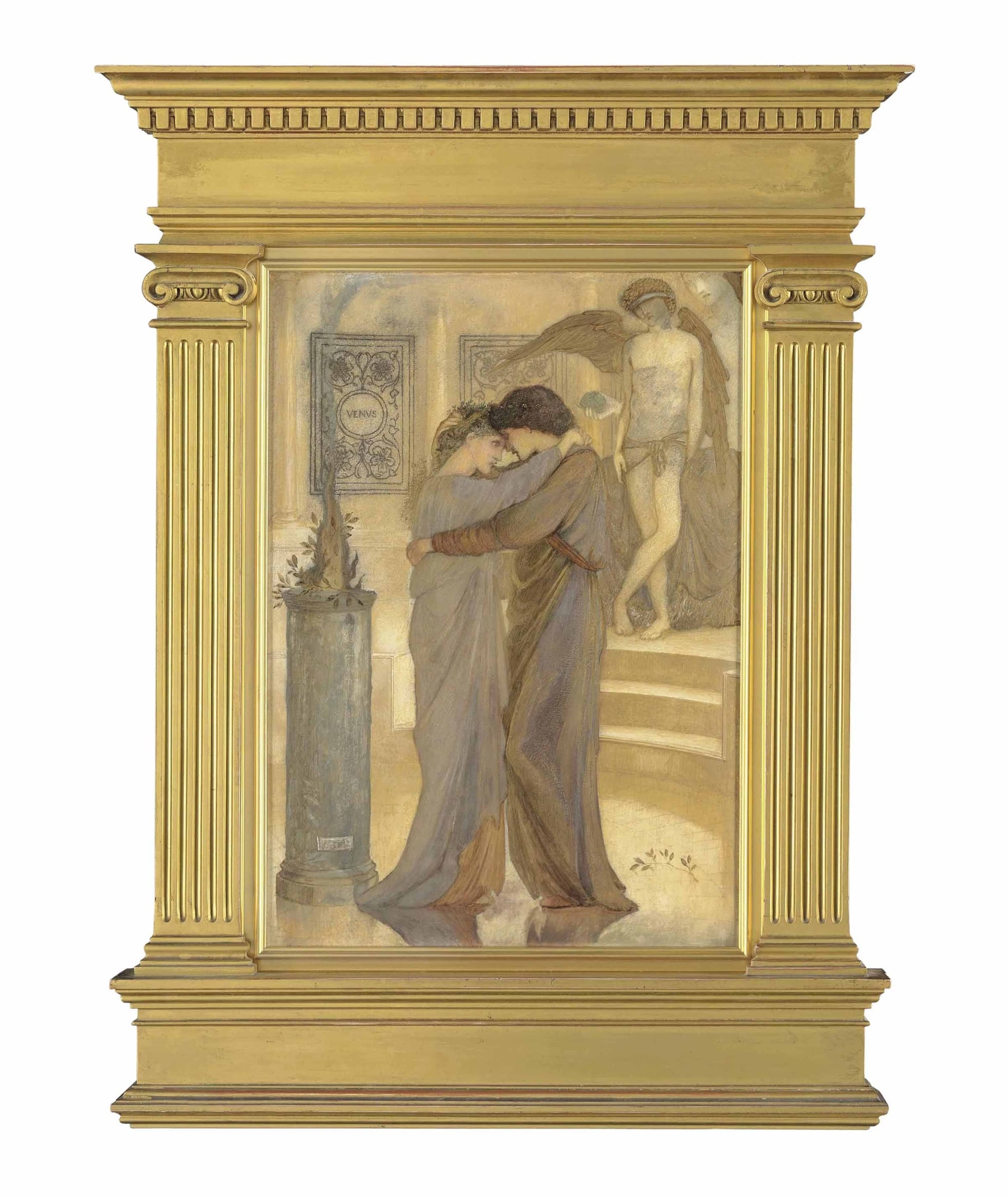 神话传说场景主题 - 无明确名字 - 描绘情侣相拥神话画面 