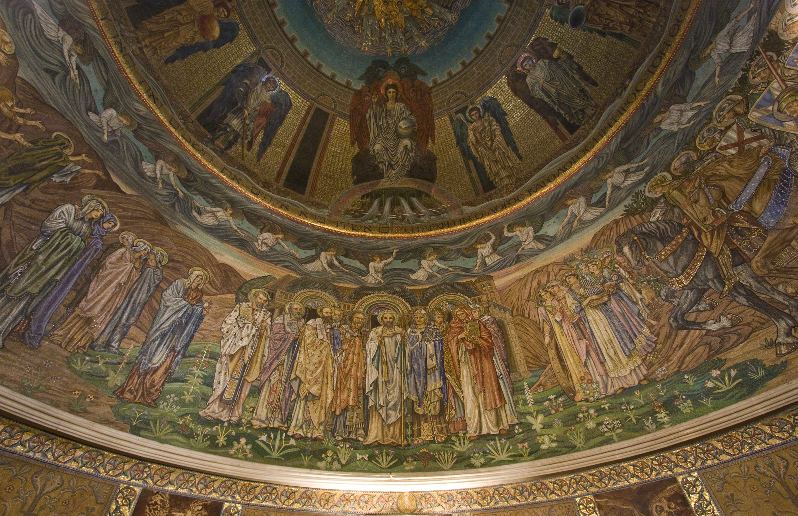 神话传说场景主题 - 教堂穹顶宗教壁画 - 穹顶绘宗教人物与场景 