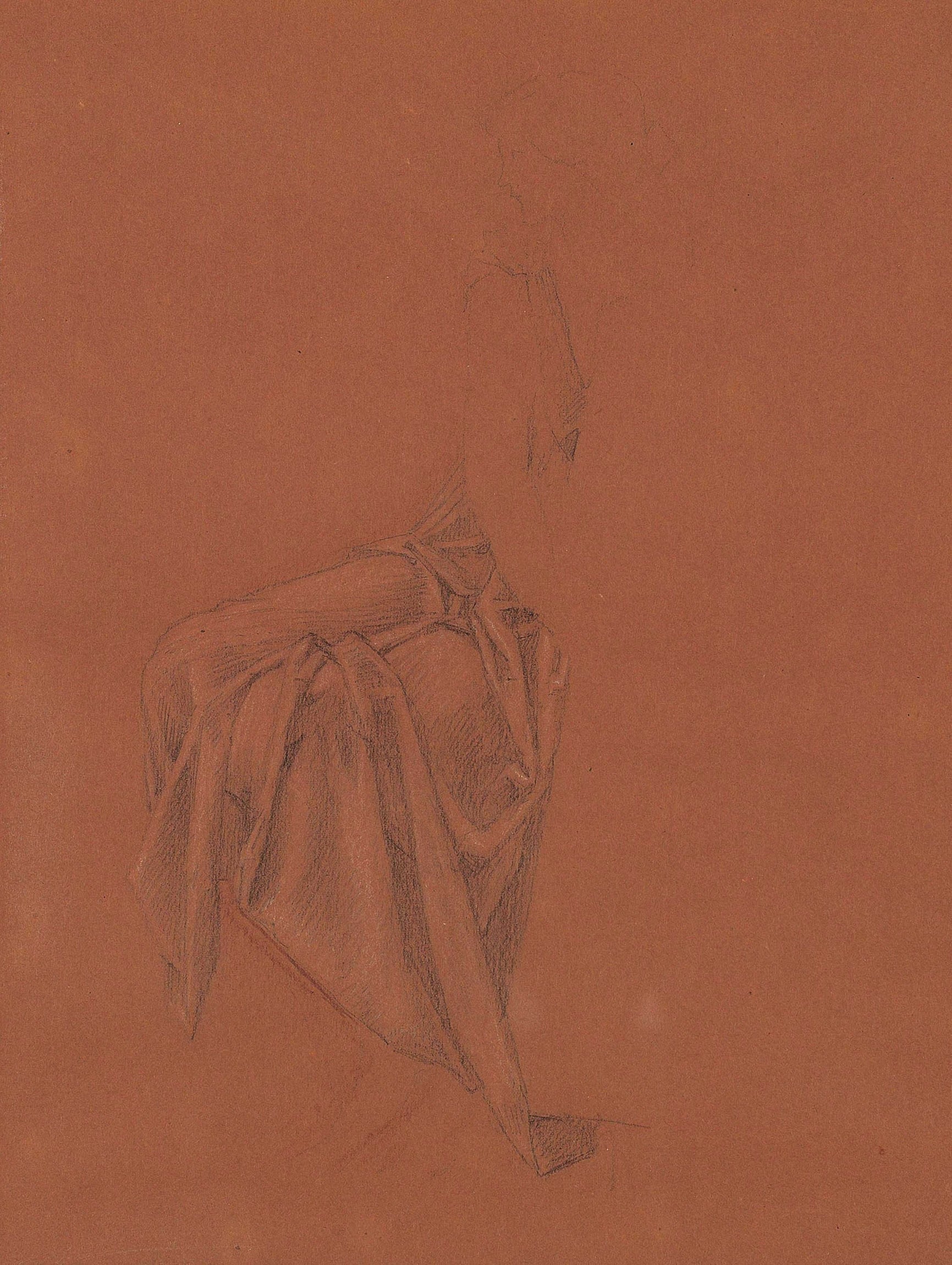 线条优美运用主题 - 未命名素描 - 以线条勾勒布料形态 